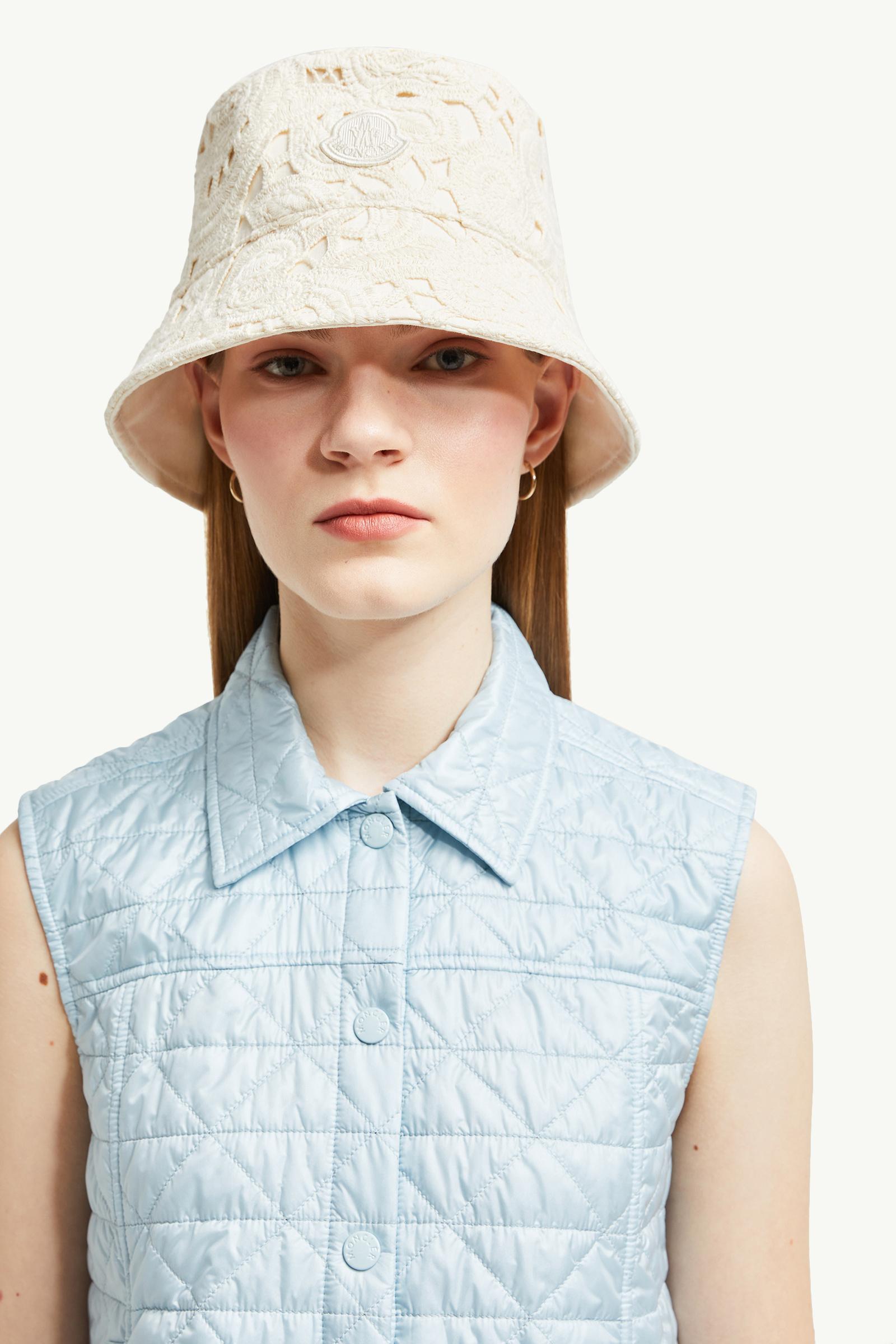 Macramé Bucket Hat Women White Ivory Moncler 1