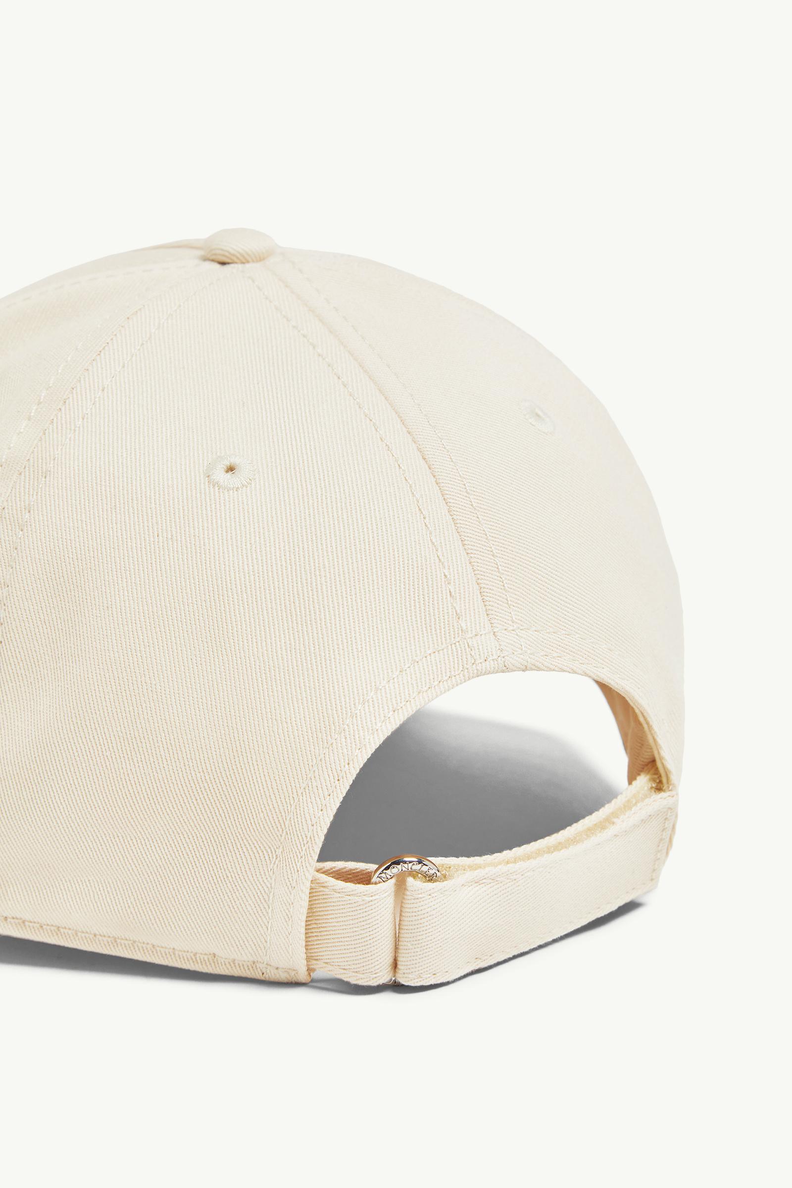 White Embroidered Logo Gabardine Baseball Cap - Hats