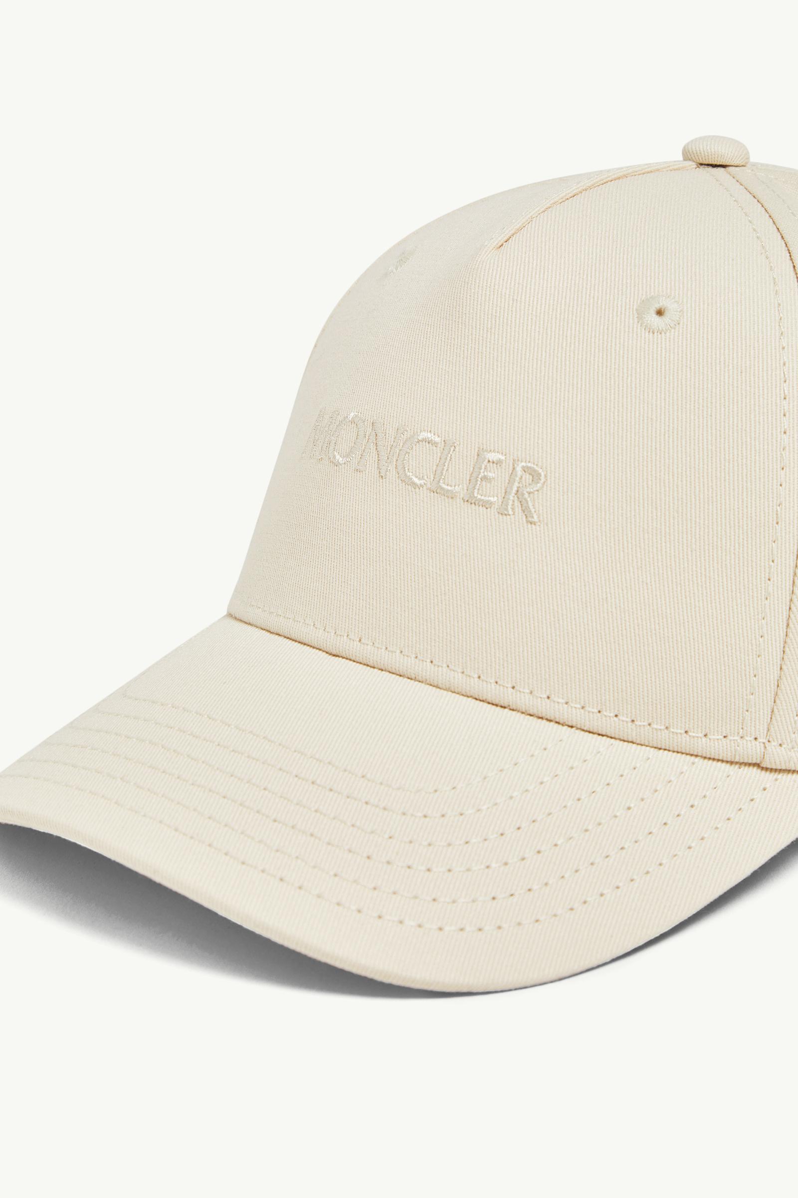 White Embroidered Logo Gabardine Baseball Cap - Hats