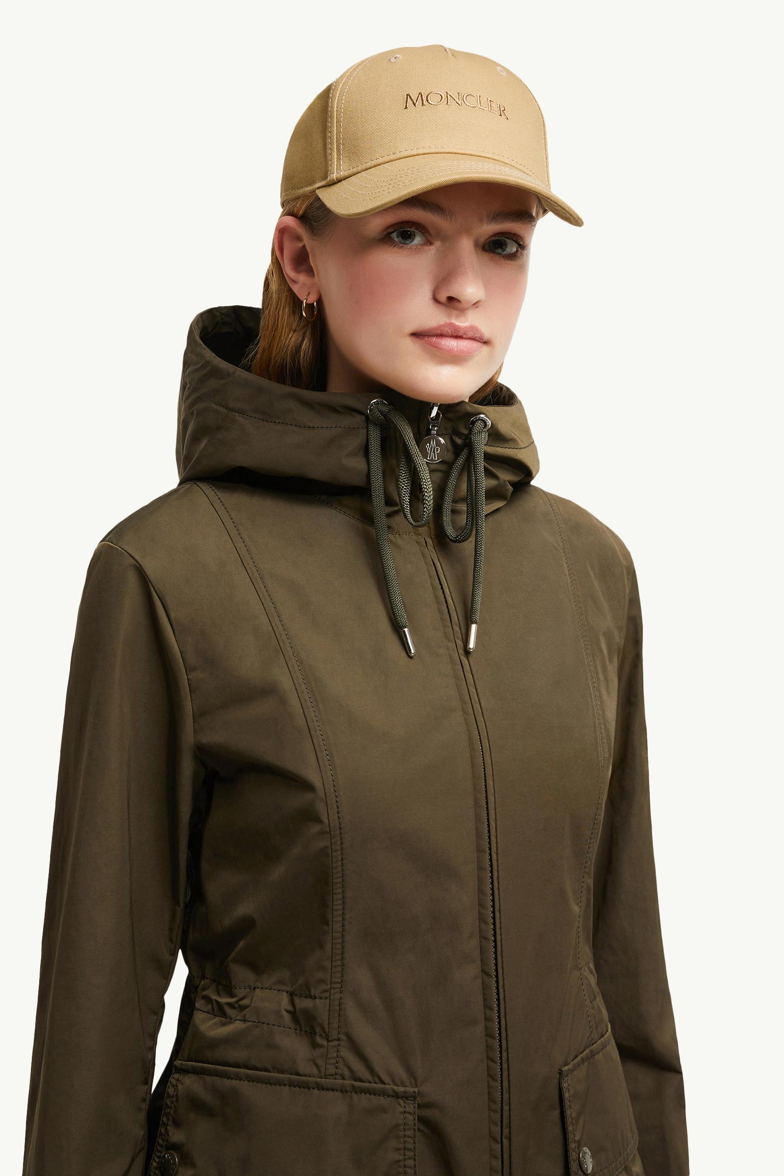 Embroidered Logo Gabardine Baseball Cap Women Beige Moncler 1