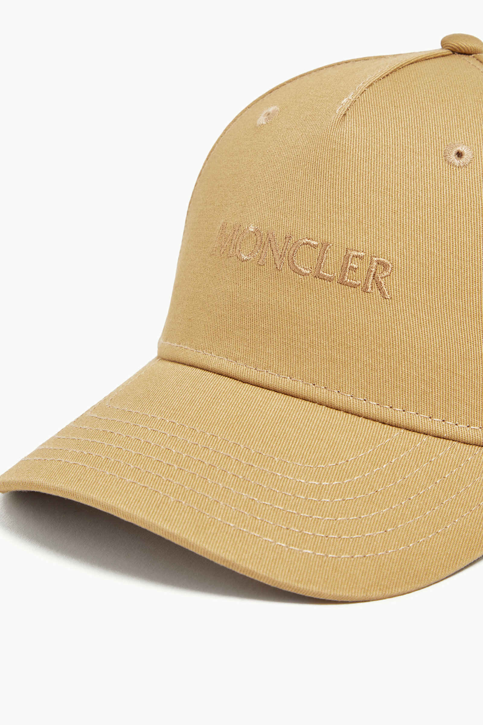Embroidered Logo Gabardine Baseball Cap Women Beige Moncler 4