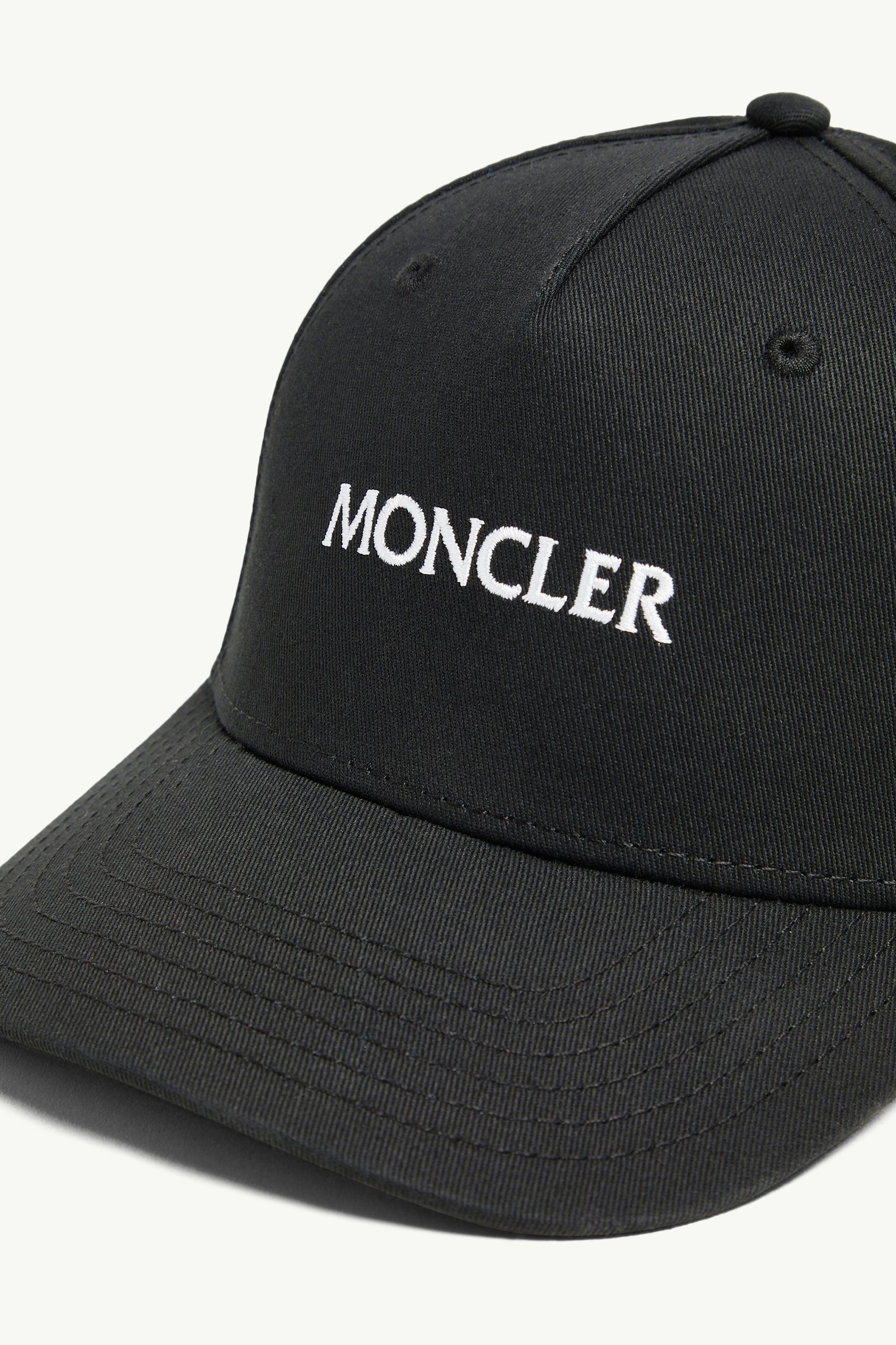 MONCLER モンクレール GABARDINE BASEBALL CAP Black Gabardine Baseball Cap - Hats & Beanies for Men