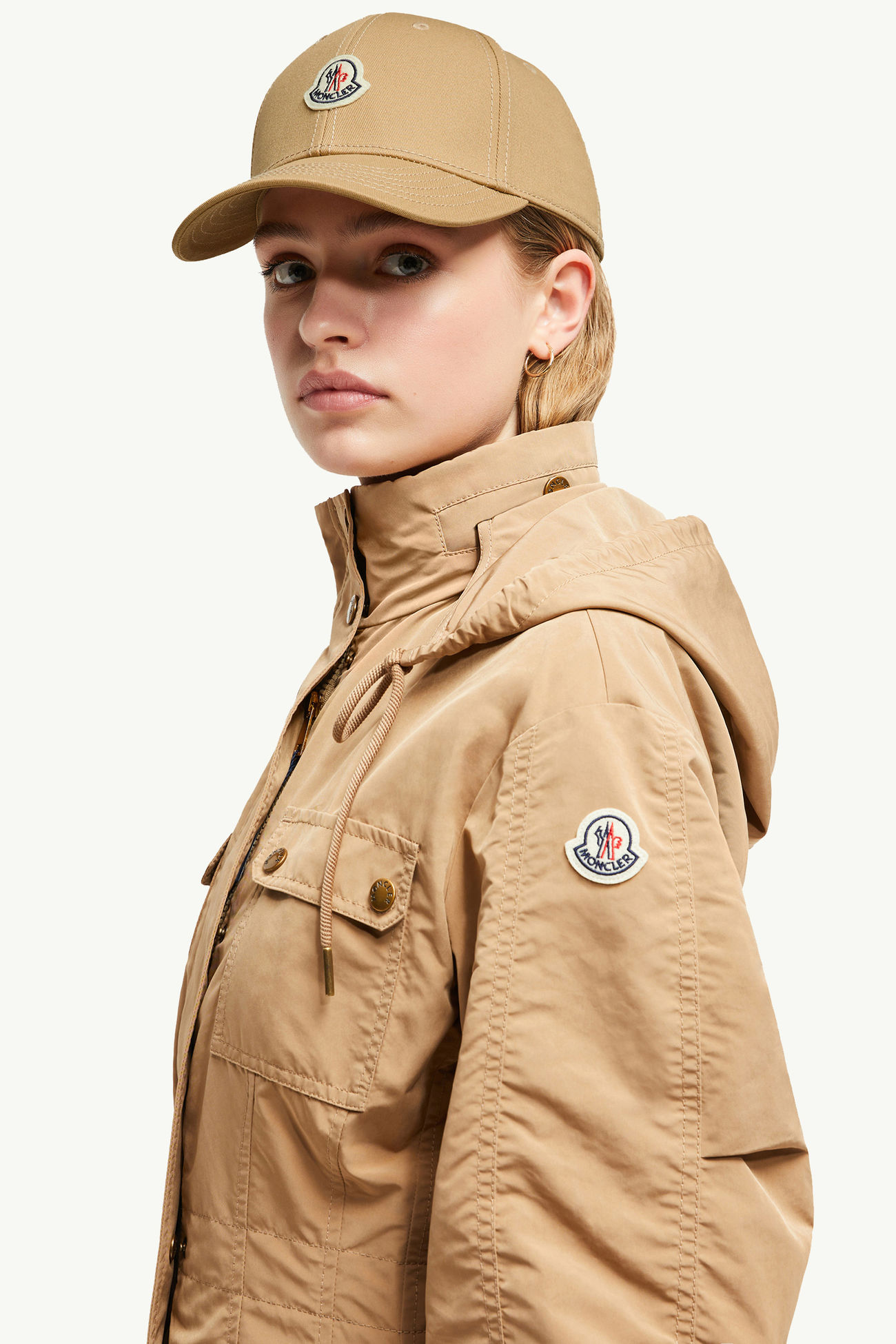 Gabardine Baseballmütze Damen Camel-Beige Moncler 1