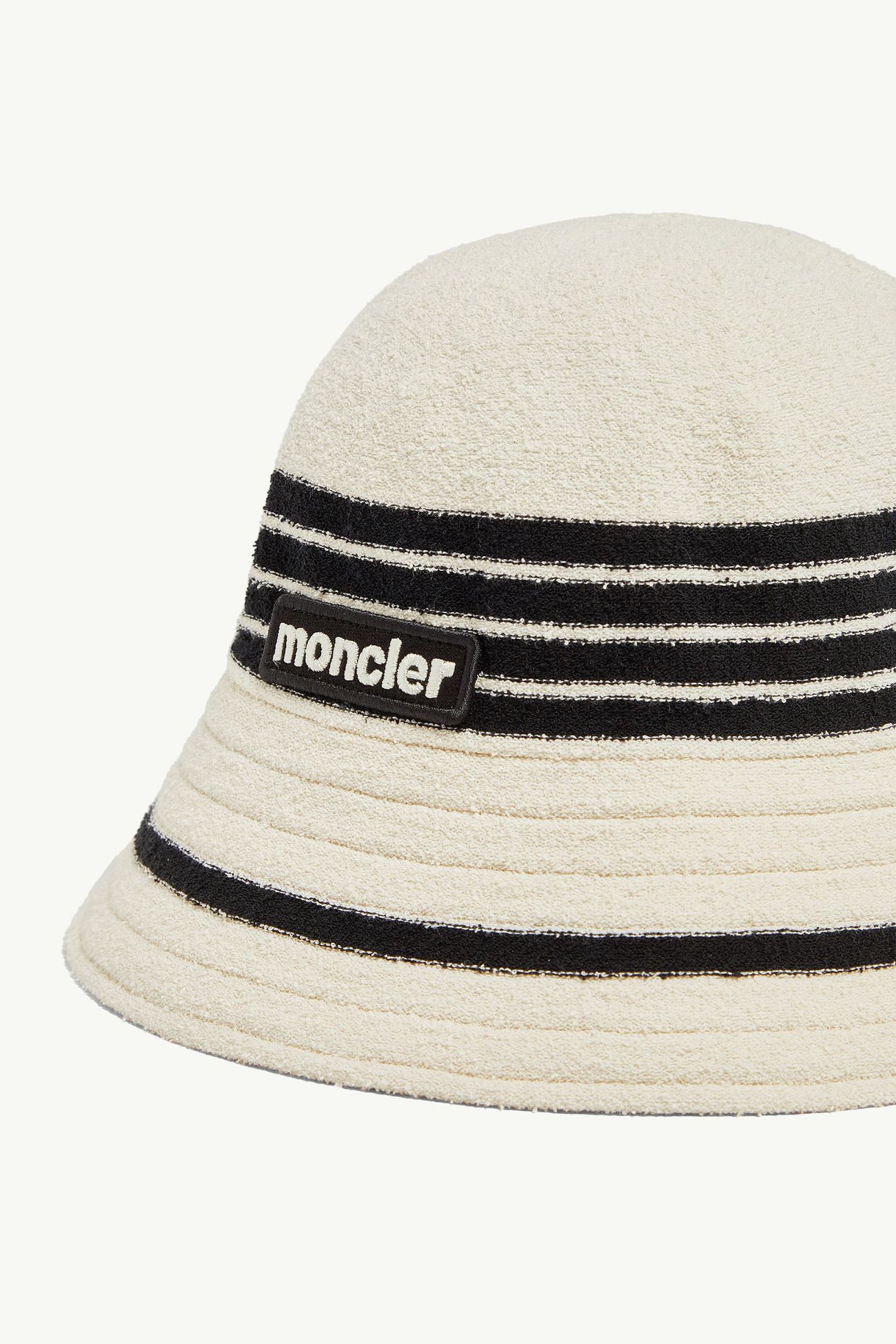 Striped Terry Cloth Bucket Hat Women Black & White Moncler 2