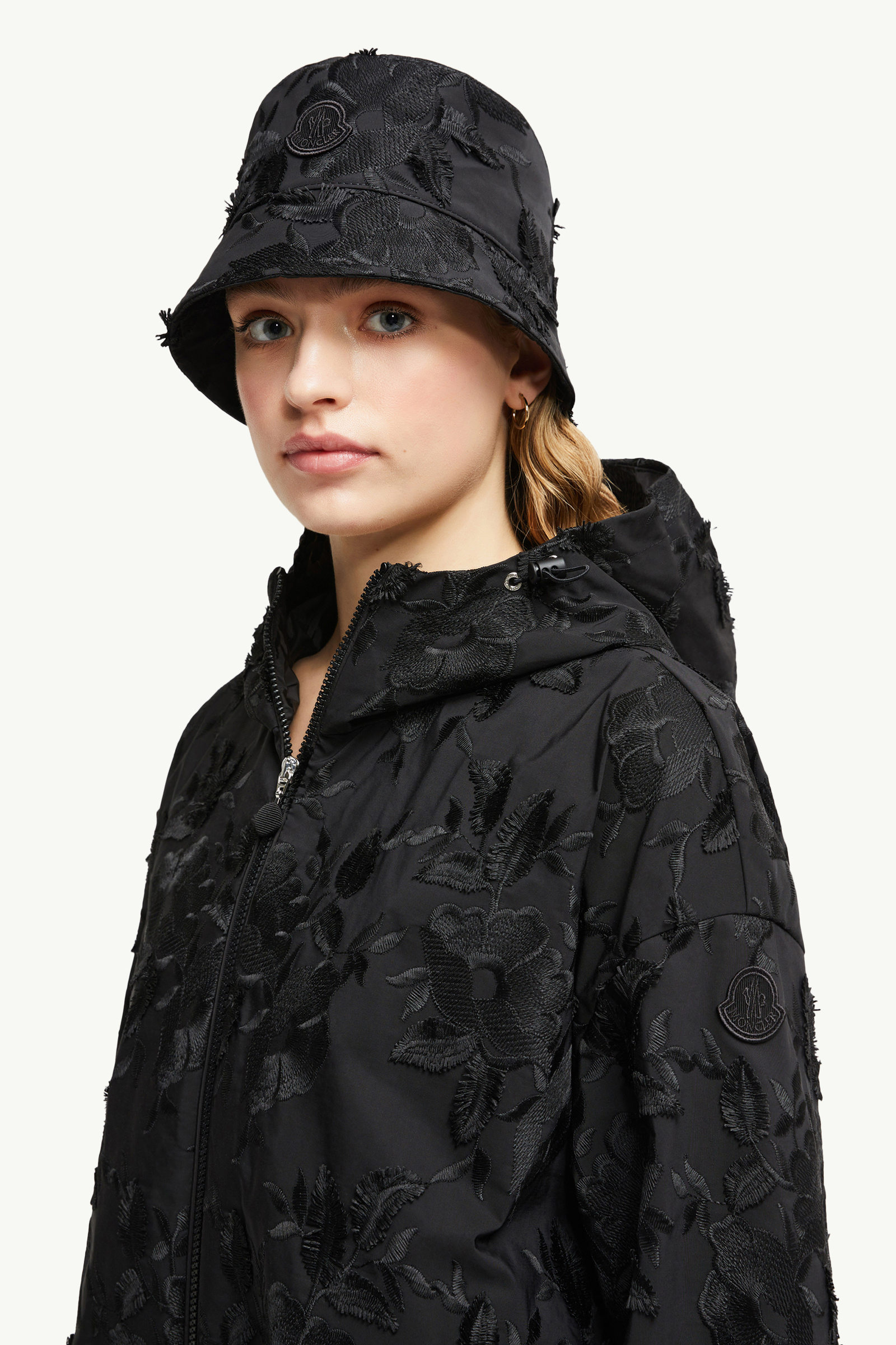 Floral Bucket Hat Women Black Moncler 1