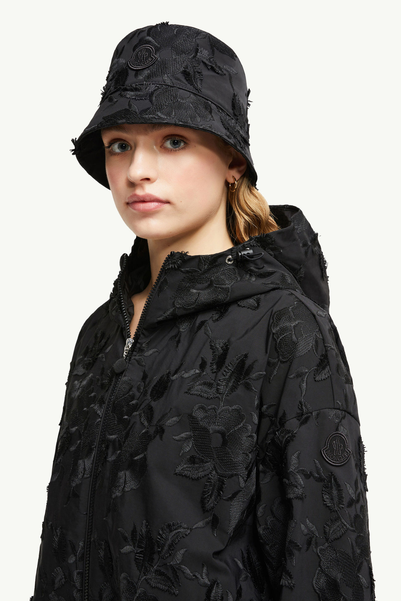 Gorro de pescador floral Mujer Negro Moncler 1