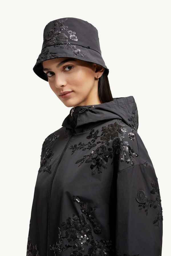 Fischerhut mit Paillettenstickerei Damen Schwarz Moncler 1