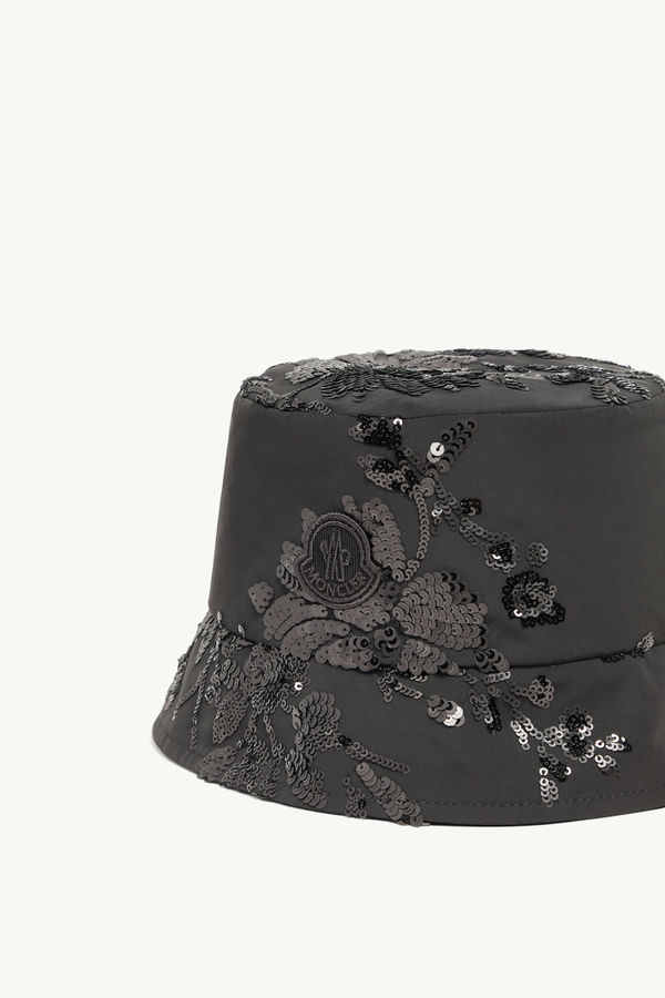 Fischerhut mit Paillettenstickerei Damen Schwarz Moncler 2