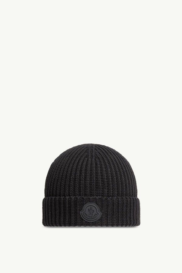 Cotton Beanie Women Black Moncler 0