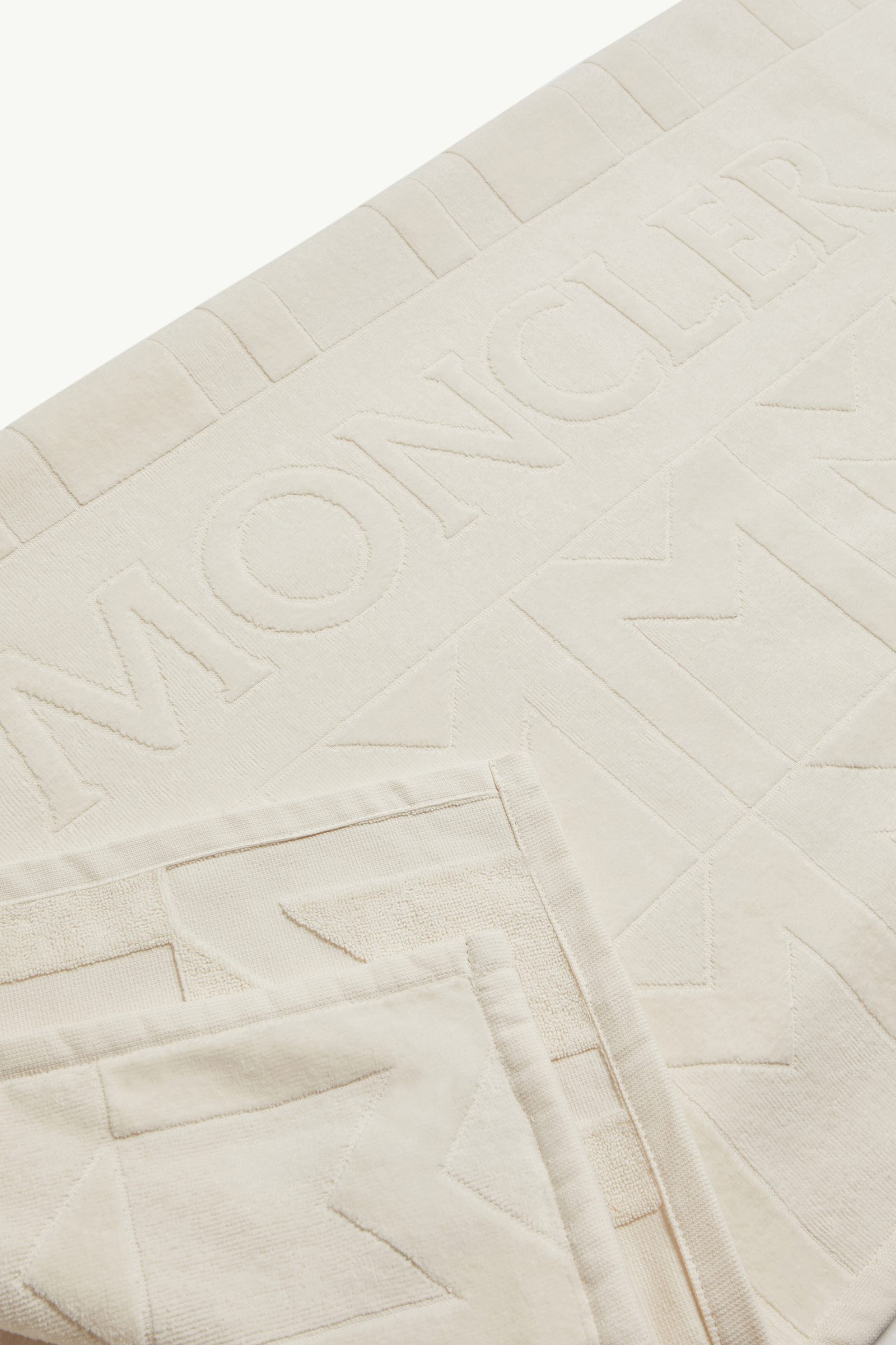 Monogram Cotton Terry Cloth Beach Towel Women White Moncler 1