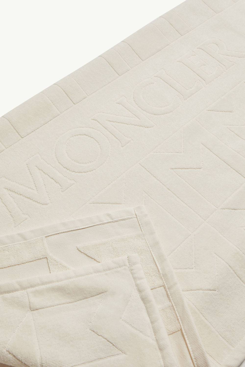 Monogram Cotton Terry Cloth Beach Towel Women White Moncler 1