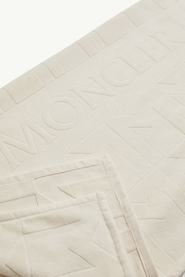Monogram Cotton Terry Cloth Beach Towel Women White Moncler 1