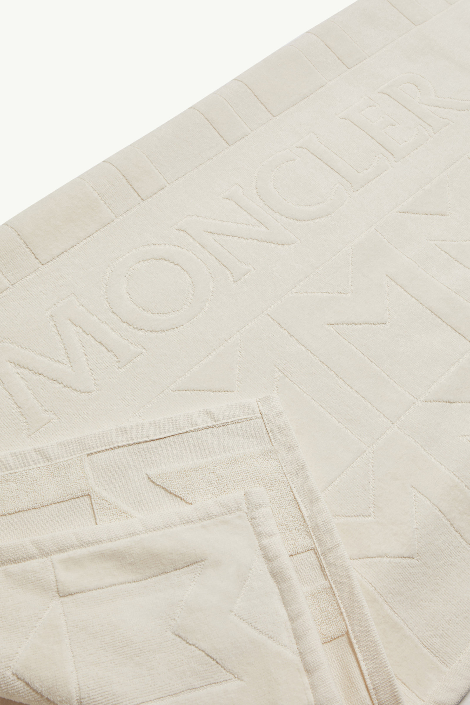 Monogram Cotton Terry Cloth Beach Towel Women White Moncler 1