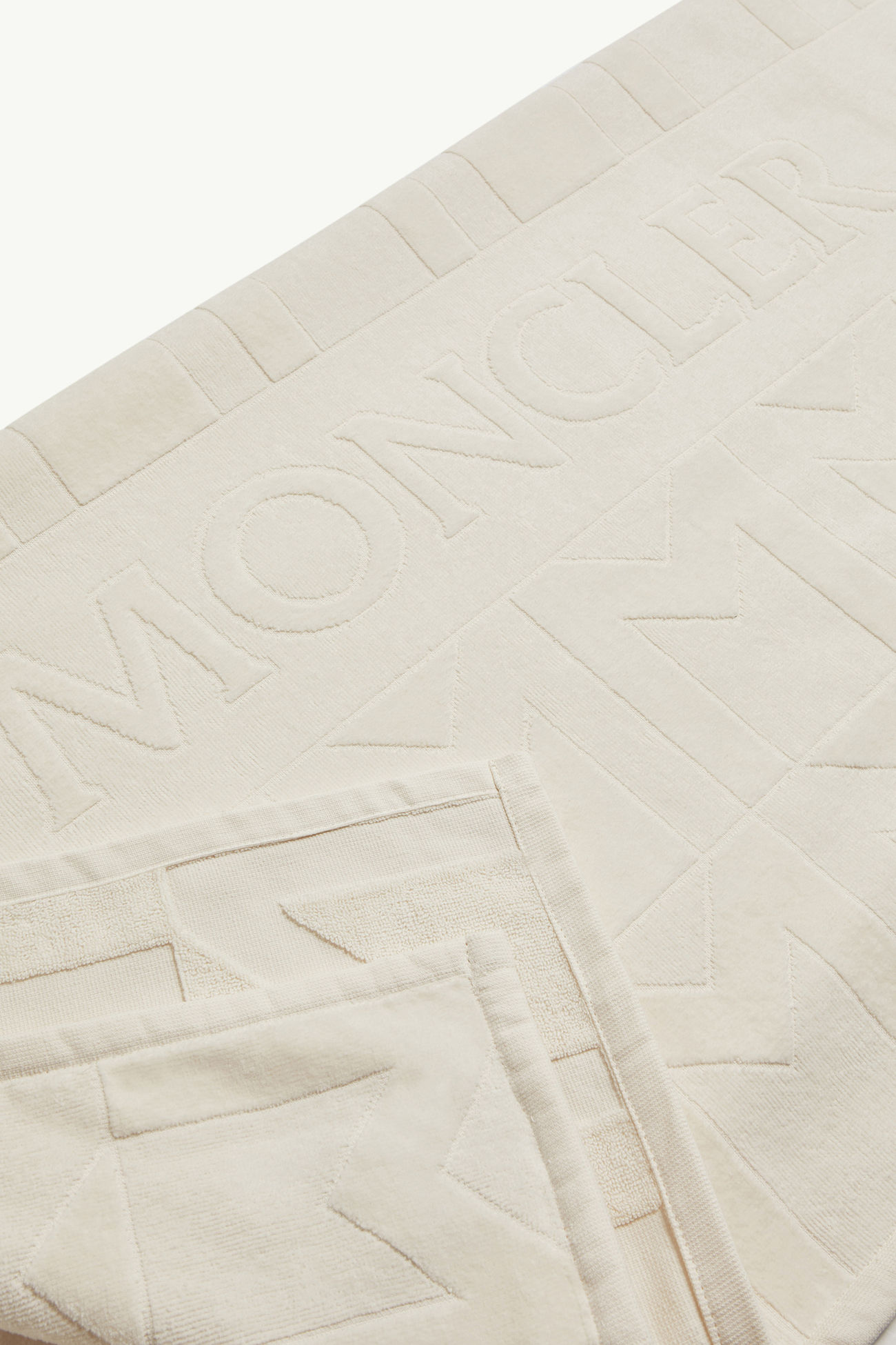 Toalla de playa de tejido suave de rizo de algodón con monograma Mujer Blanco Moncler 1