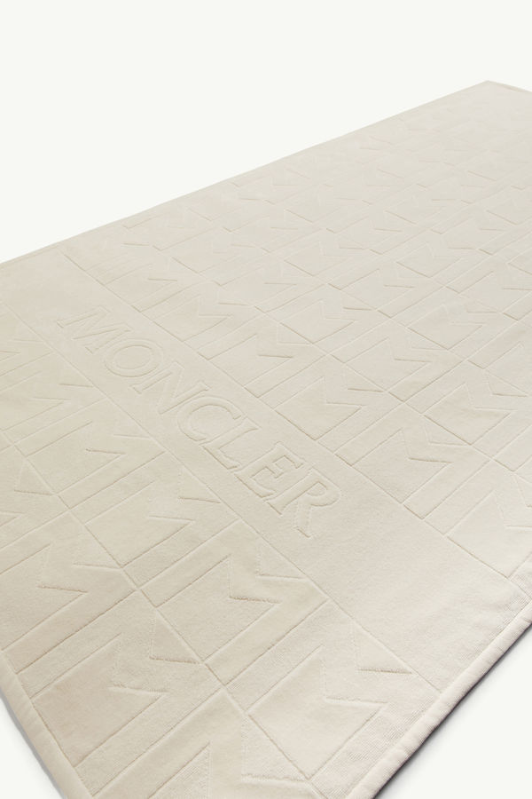 Monogram Cotton Terry Cloth Beach Towel Women White Moncler 2