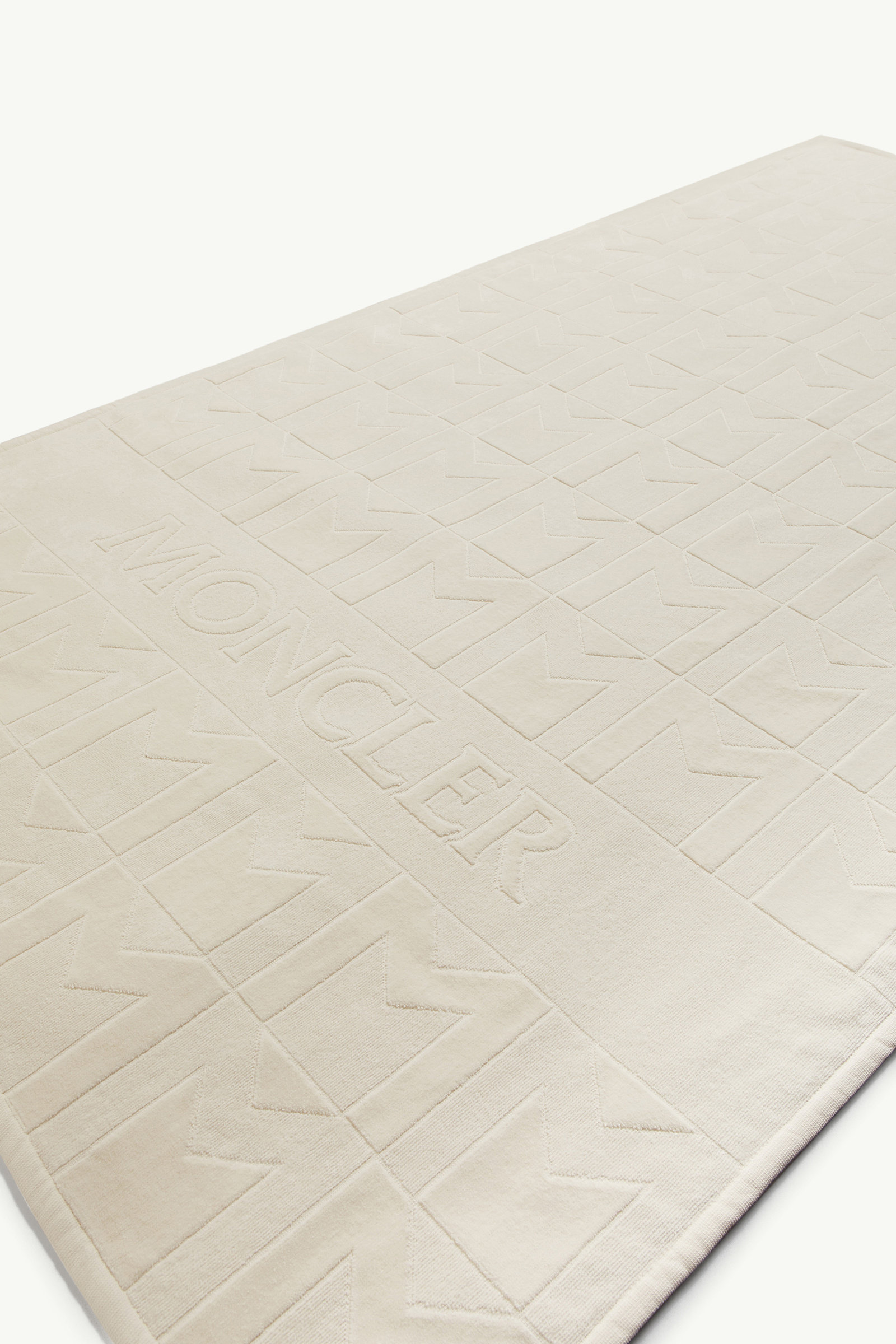 Monogram Cotton Terry Cloth Beach Towel Women White Moncler 2
