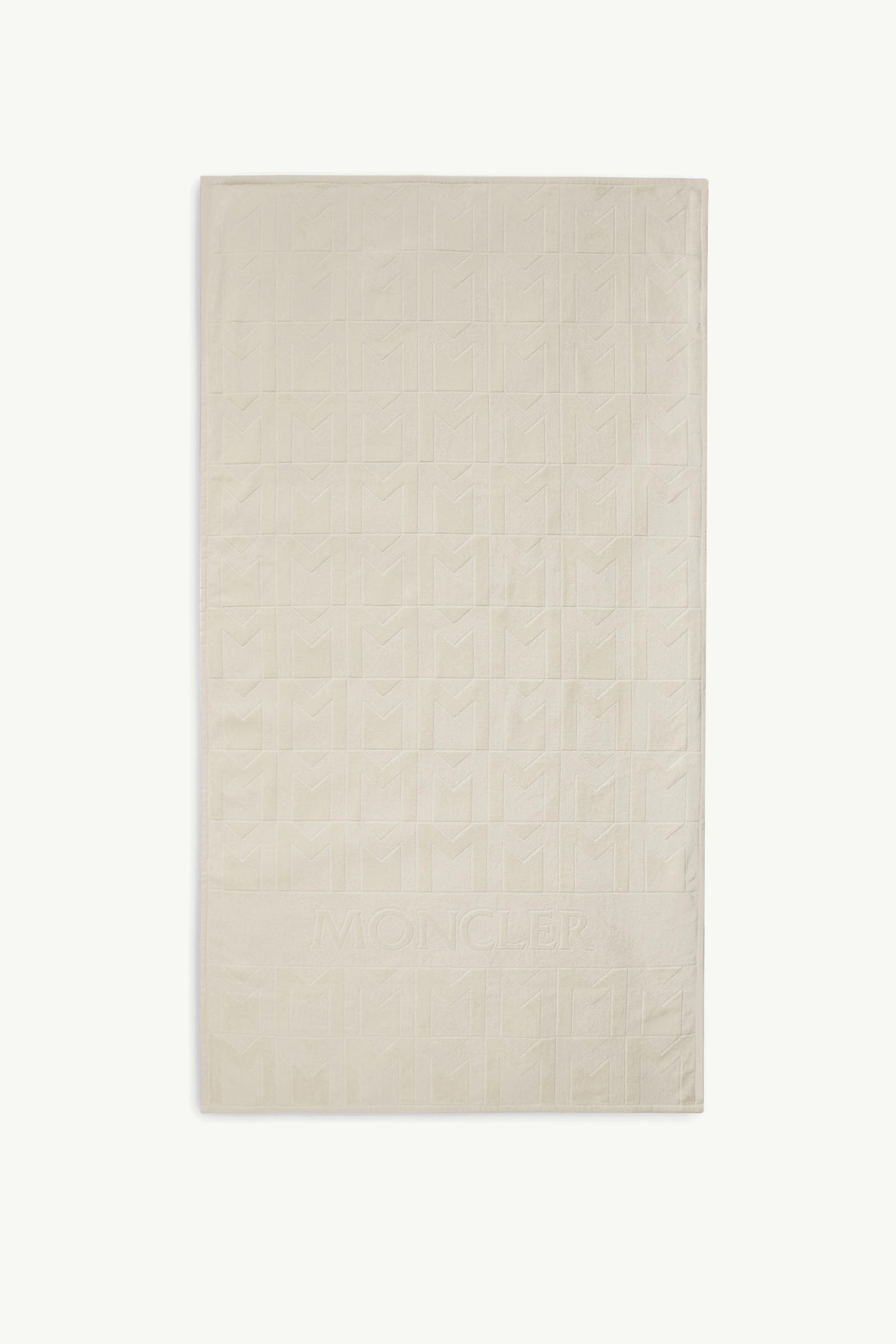 Monogram Cotton Terry Cloth Beach Towel Women White Moncler 0