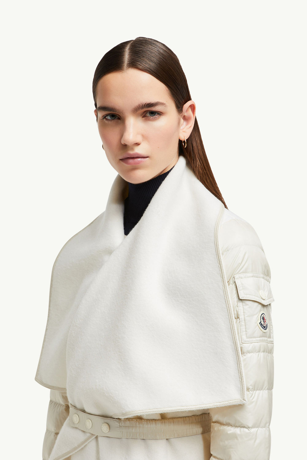 Padded Wool Felt Cape Women White Moncler 1