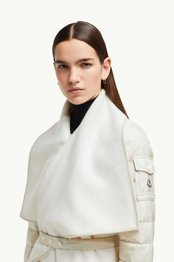 Padded Wool Felt Cape Women White Moncler 1