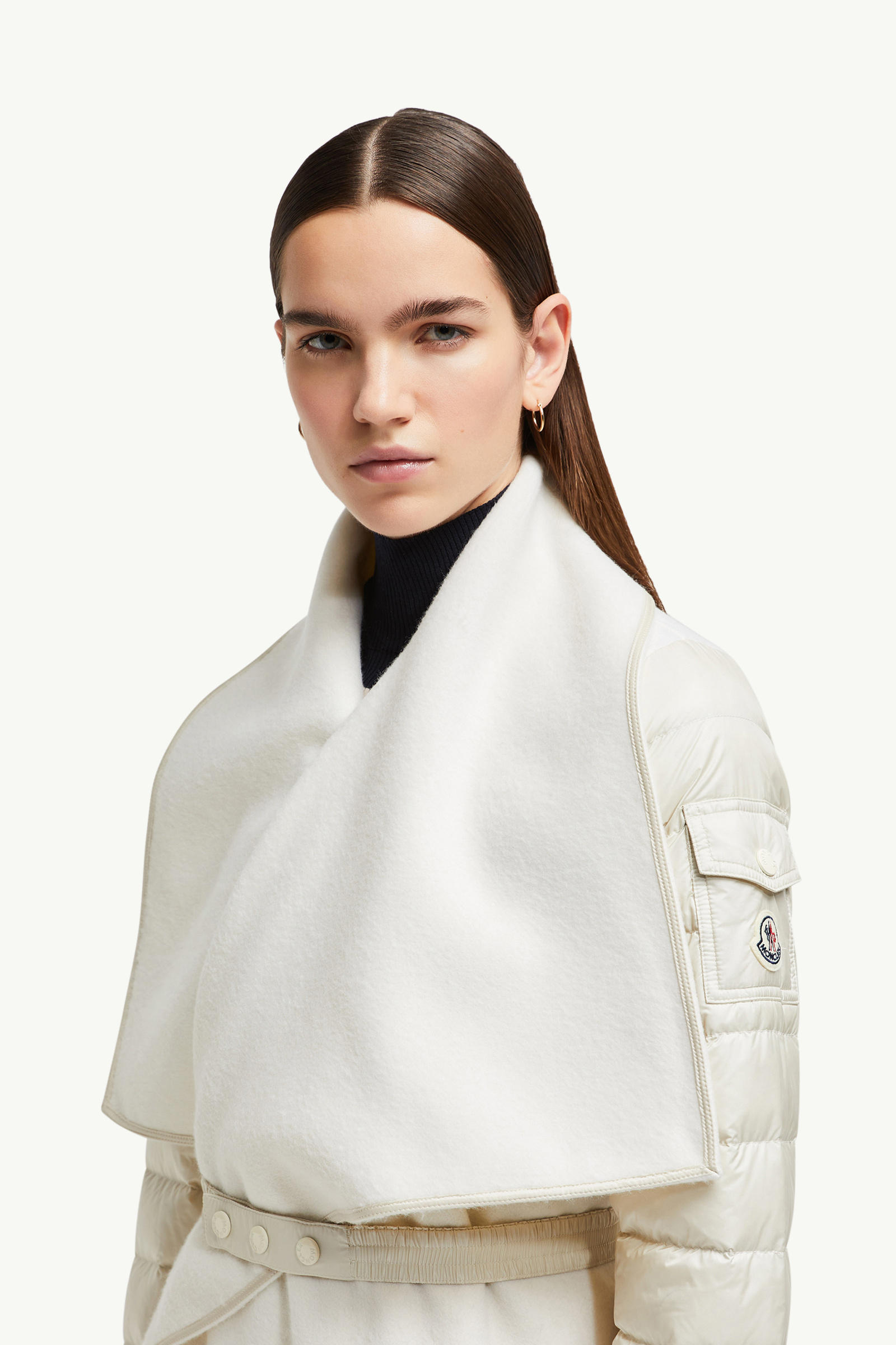 Padded Wool Felt Cape Women White Moncler 1