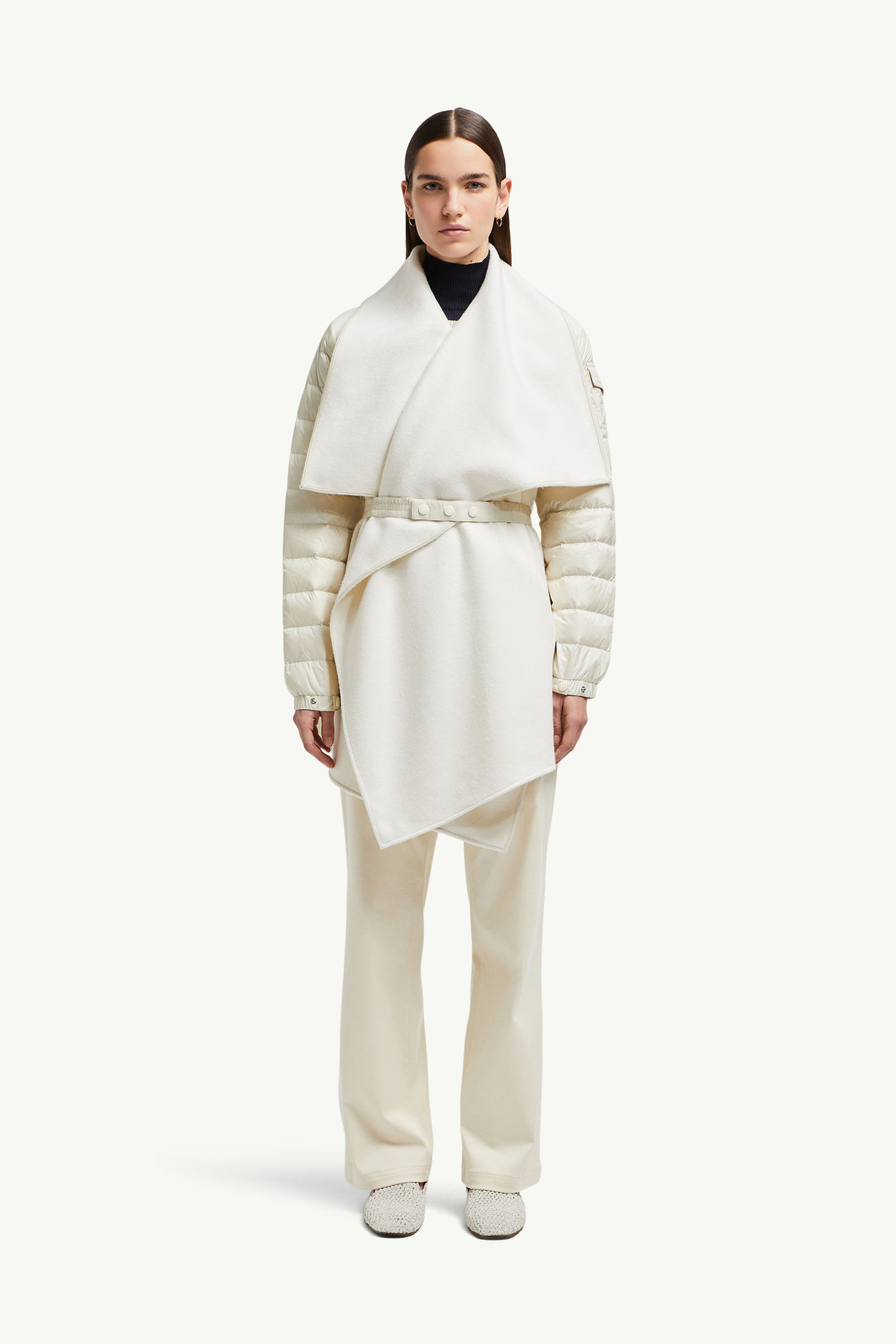 Mantella imbottita in feltro di lana Donna Bianco Moncler 3