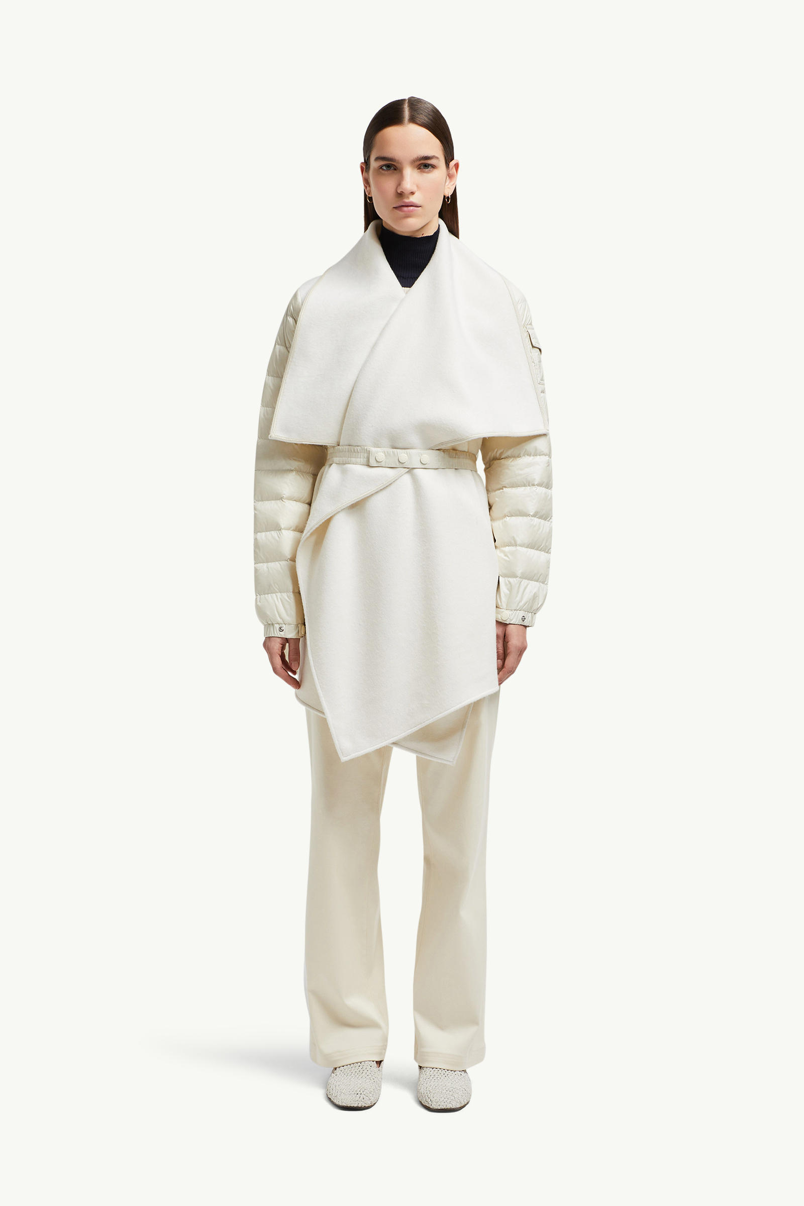 夾層羊毛氈斗篷 女士 白色 Moncler 3