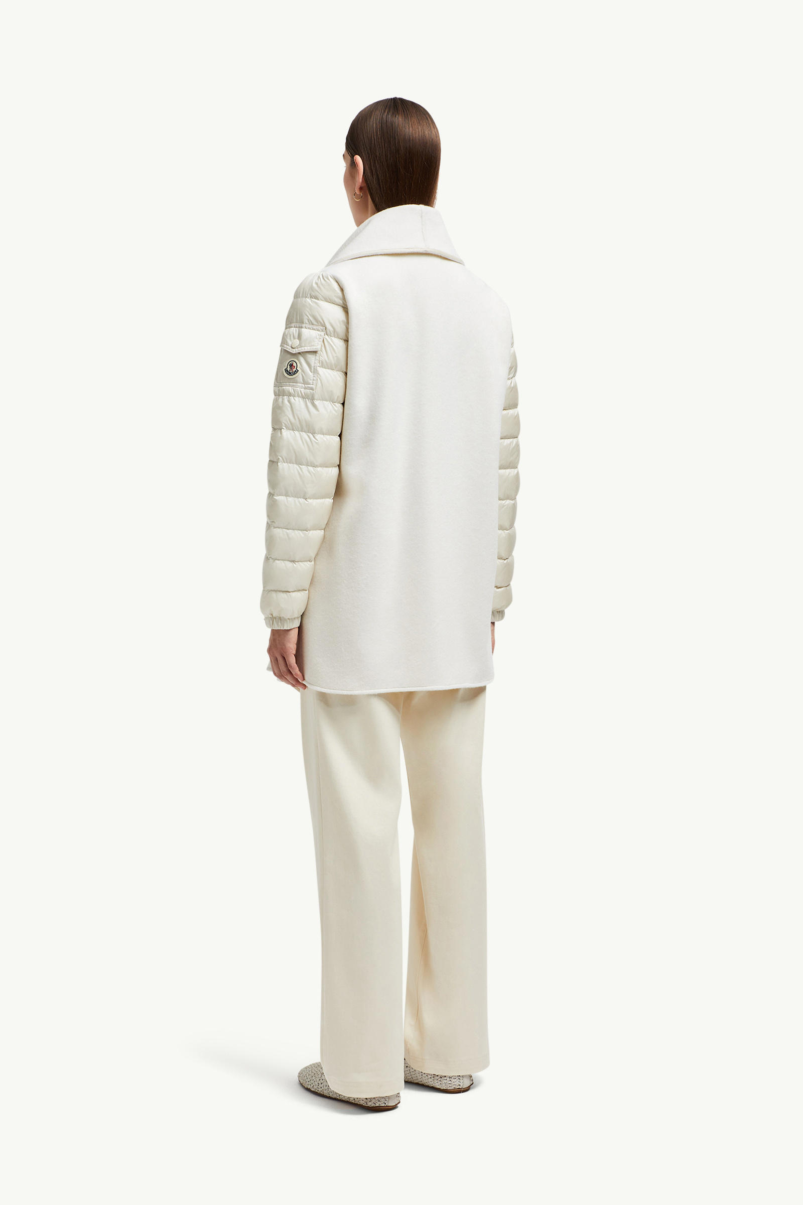 Padded Wool Felt Cape Women White Moncler 4