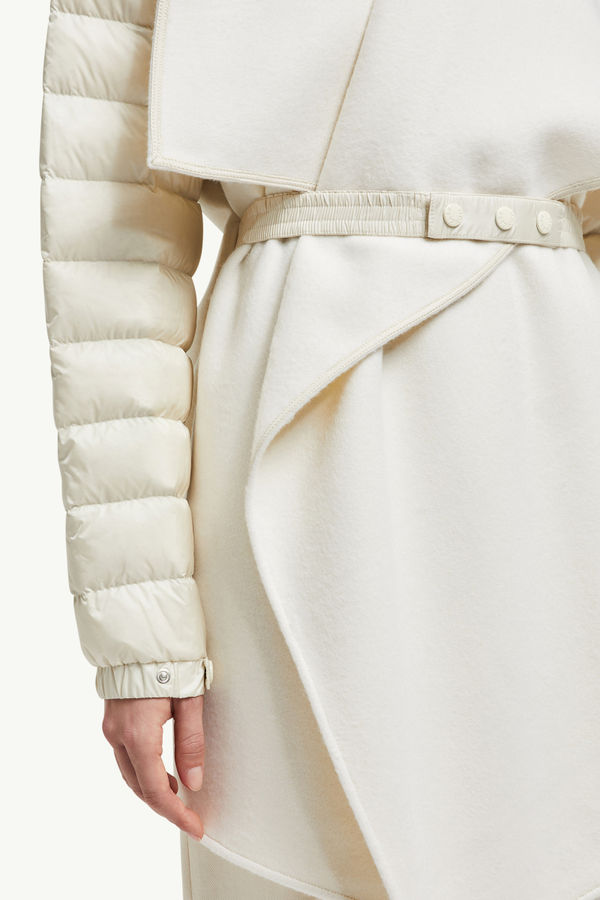Padded Wool Felt Cape Women White Moncler 5