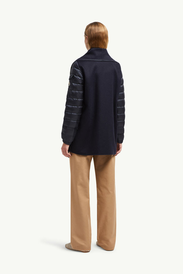 Gepolstertes Cape aus Wollfilz Damen Dunkelblau Moncler 4