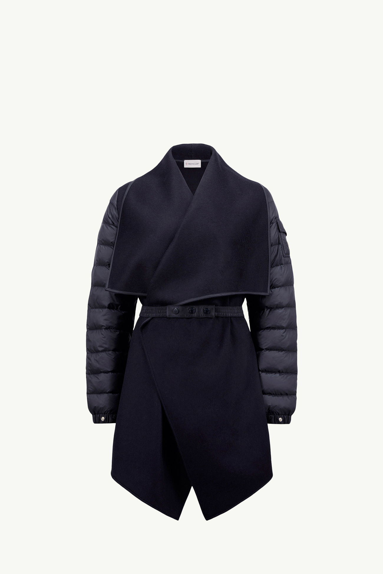 Mantella imbottita in feltro di lana Donna Blu Scuro Moncler 2