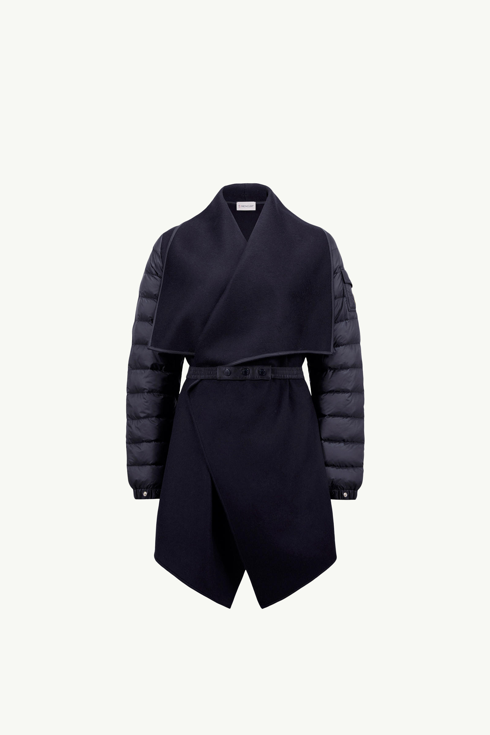 Mantella imbottita in feltro di lana Donna Blu Scuro Moncler 2