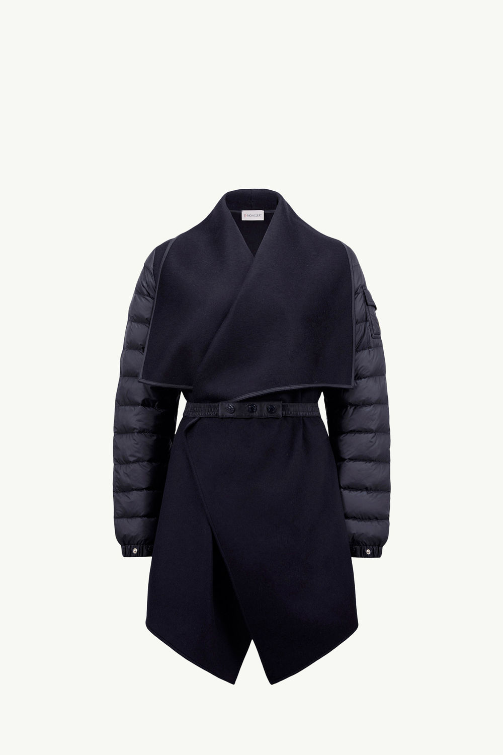 Padded Wool Felt Cape Women Dark Blue Moncler 2