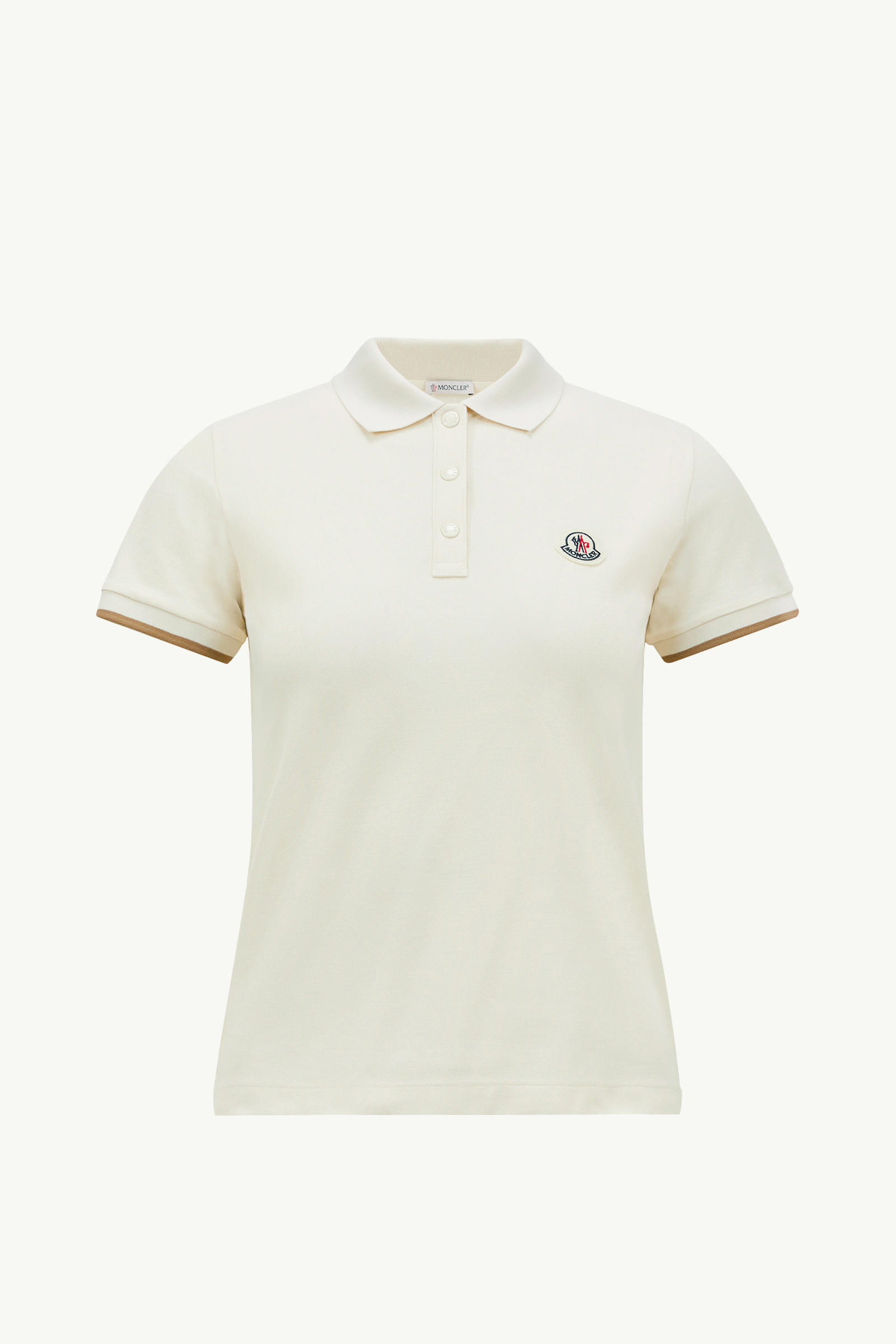 Logo Patch Cotton Piquet Polo Shirt Women White Moncler 2