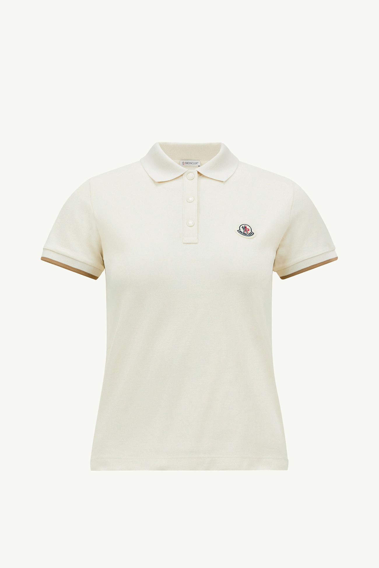 Polo in cotone piquet con patch logato Donna Bianco Moncler 2