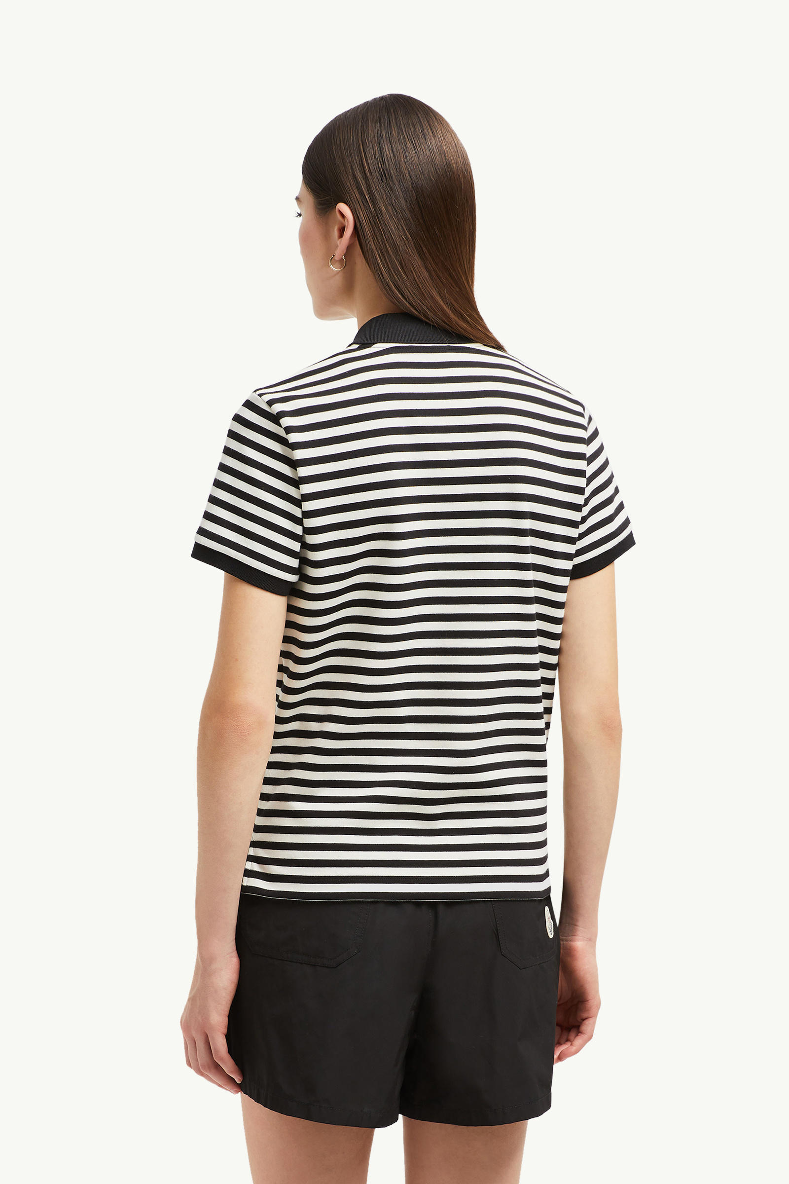 Polo a righe in cotone Donna Blu & Bianco Moncler 4