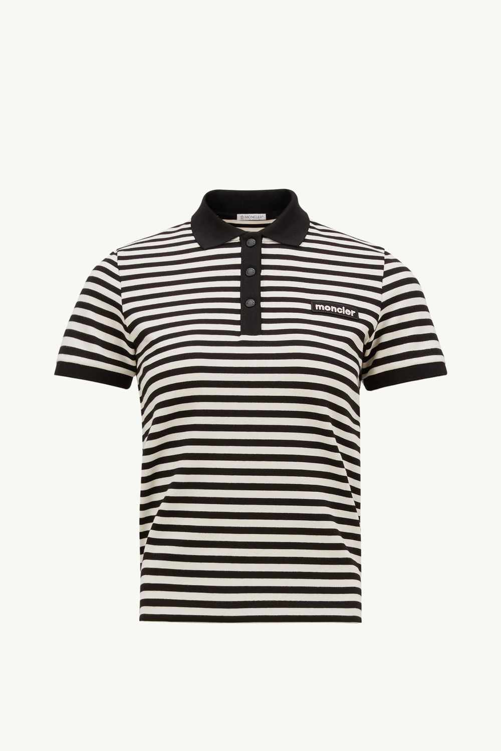 Striped Cotton Polo Shirt Women Blue & White Moncler 2