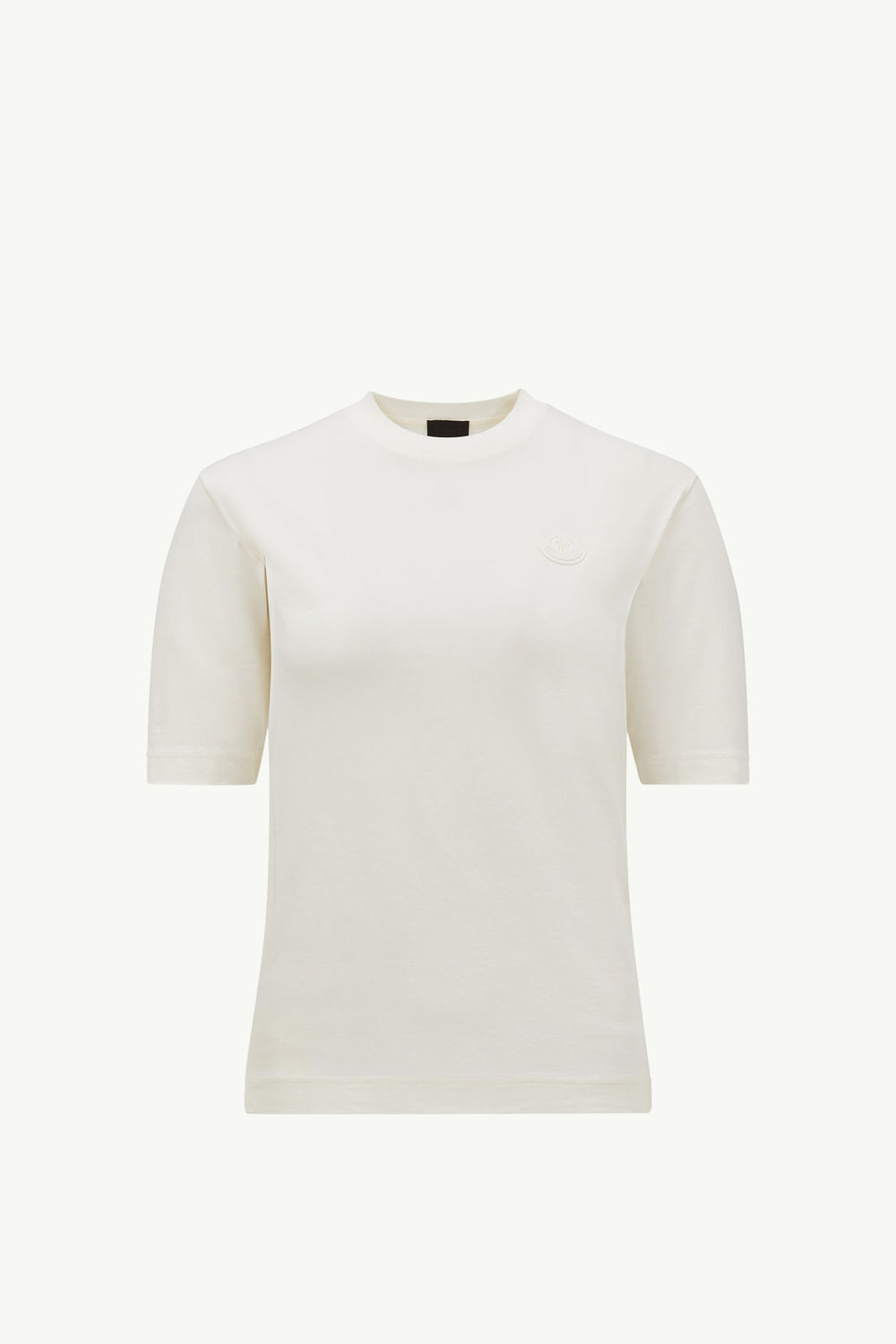 T-shirt en coton à empiècement logo en silicone Femmes Blanc Moncler 2