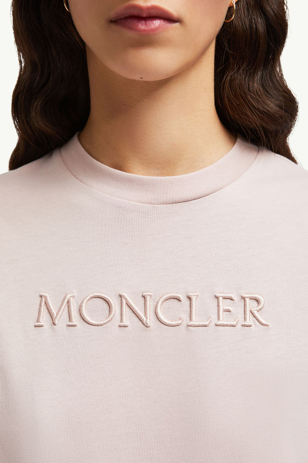 女士刺绣同色系标识棉质T恤 女士 粉红色 Moncler 5