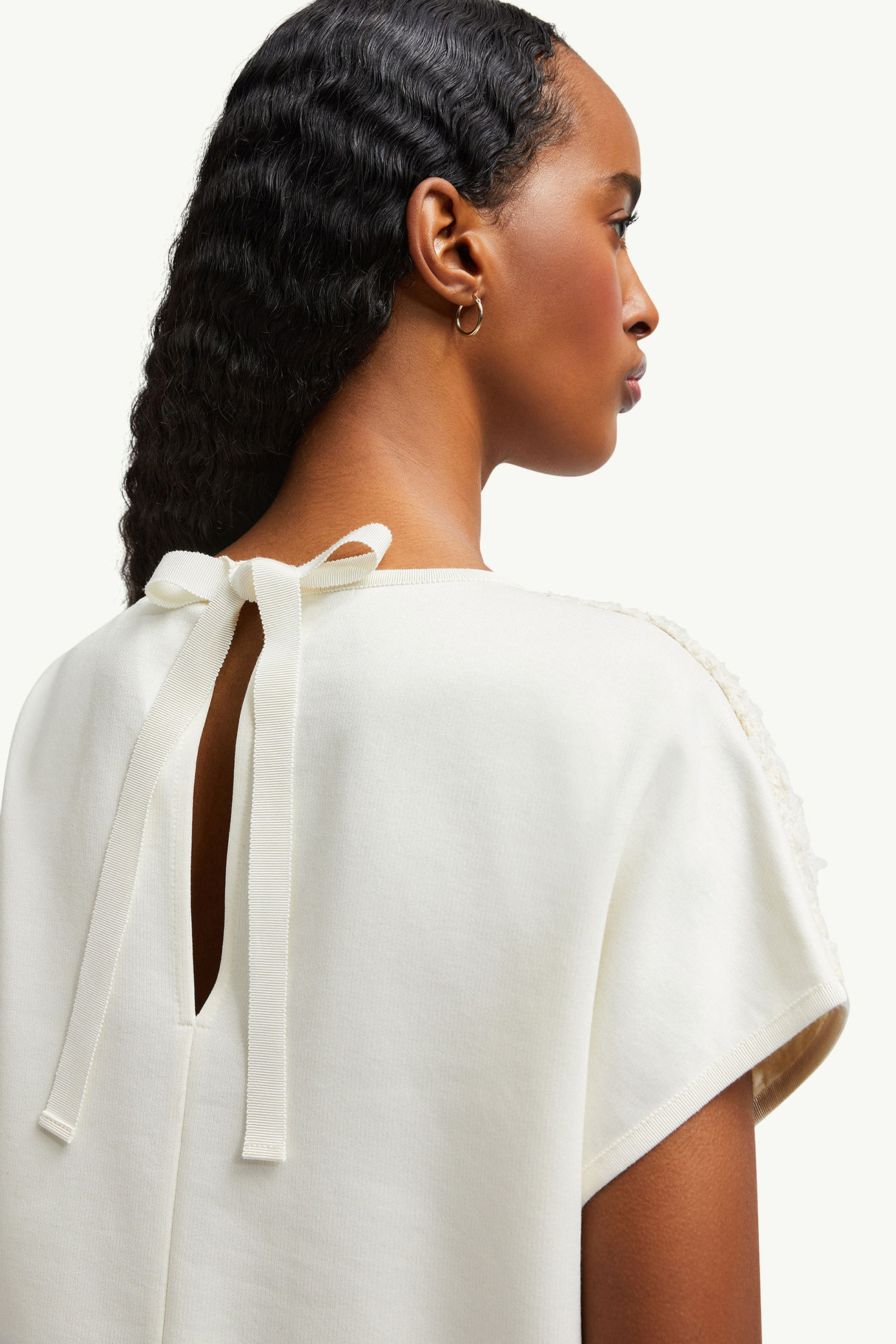 Haut en soie et tweed Femmes Blanc Moncler 1