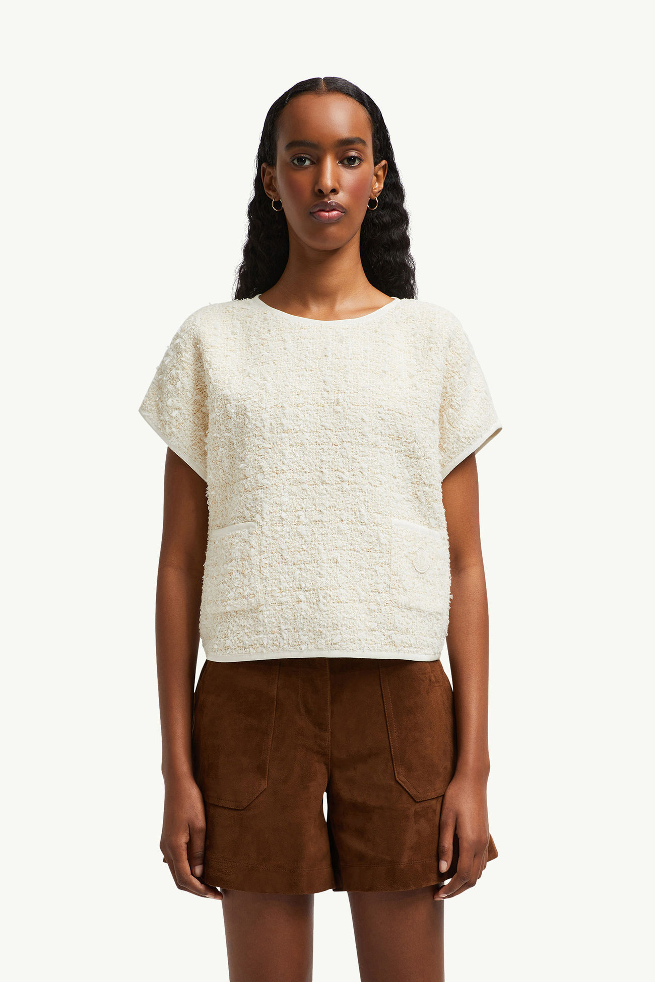 Silk & Tweed Top Women White Moncler 3