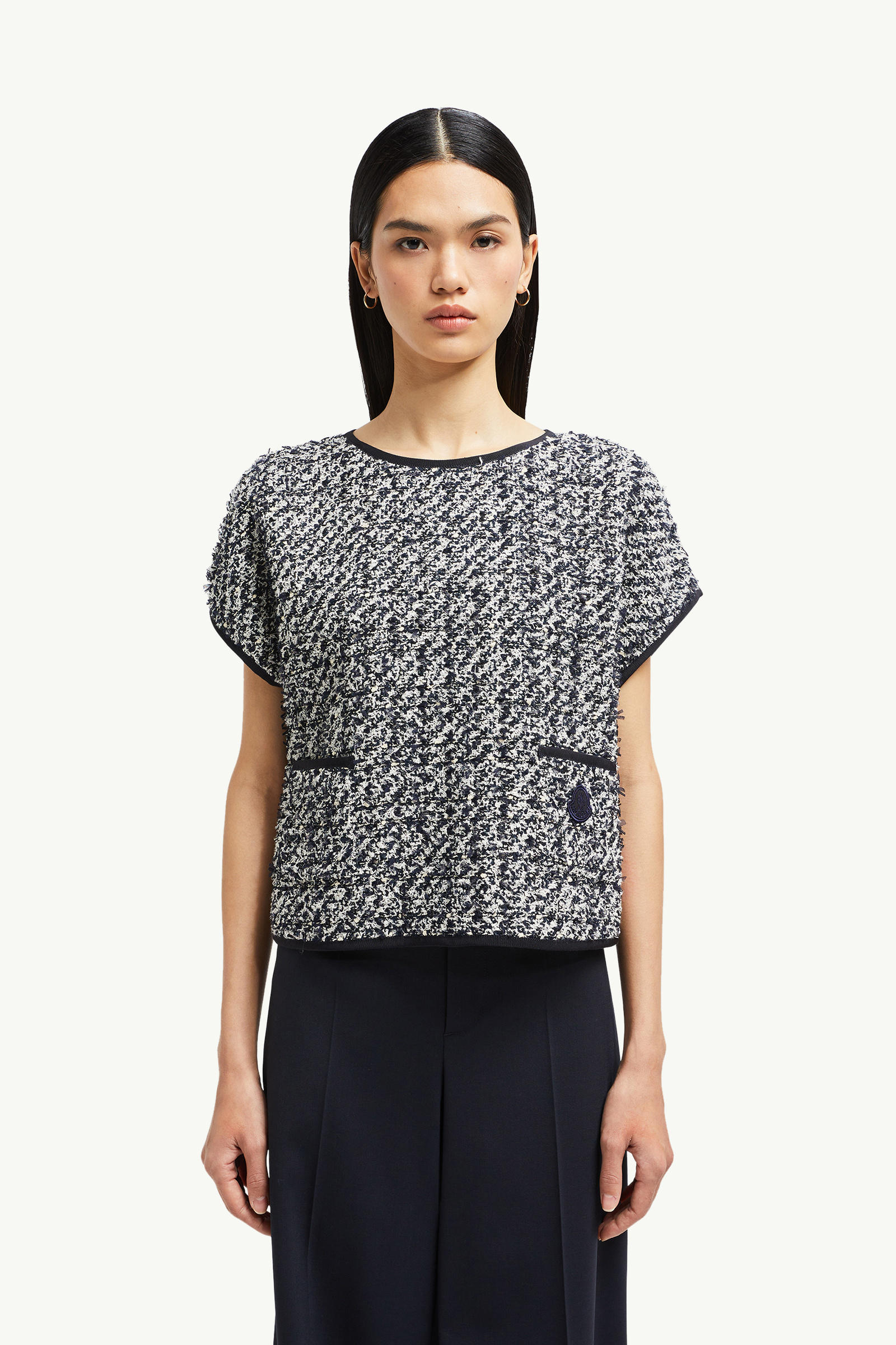 Top in seta e tweed Donna Blu & Bianco Moncler 3