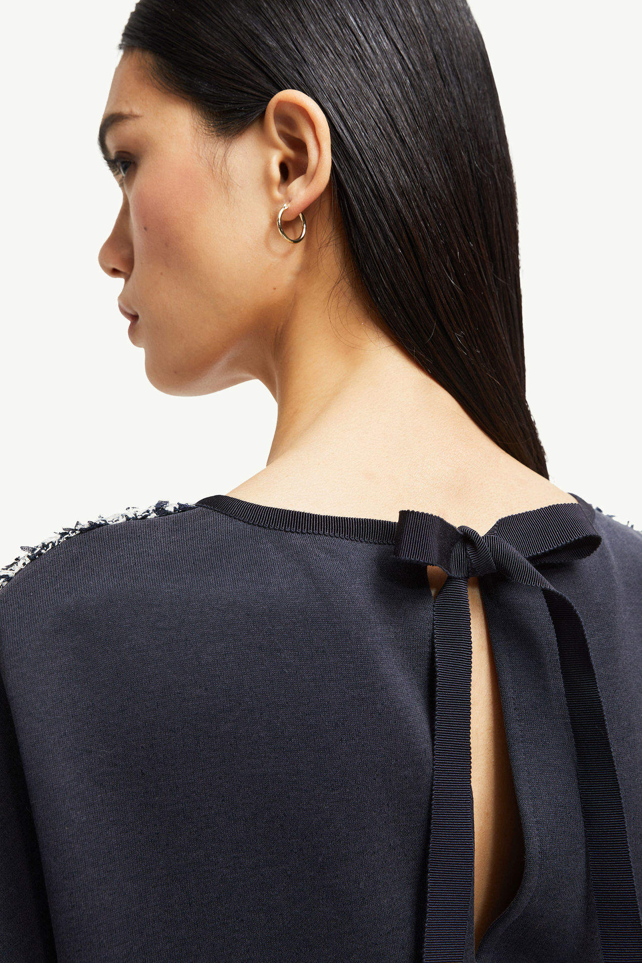 Haut en soie et tweed Femmes Bleu & Blanc Moncler 6