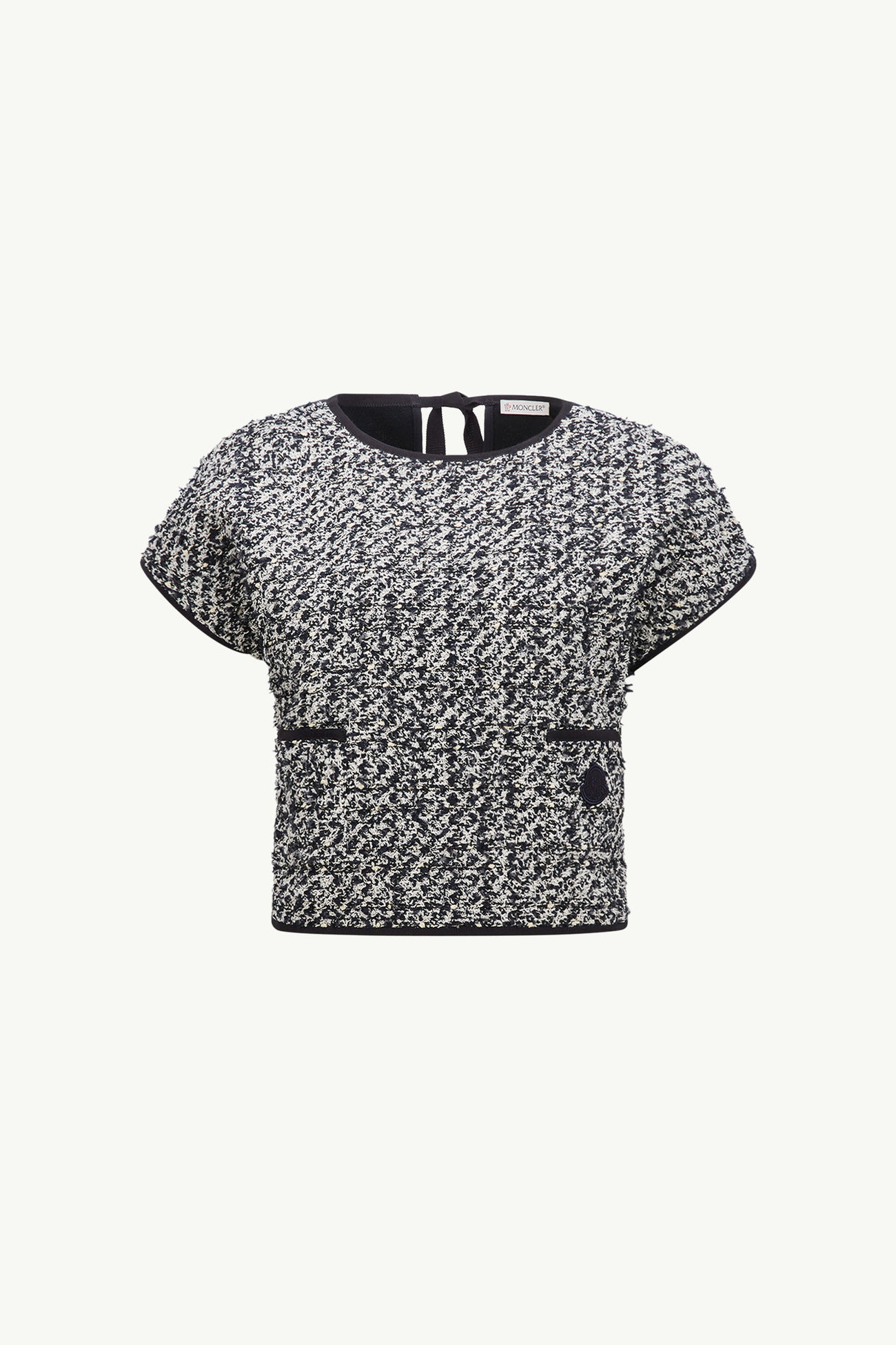 Oberteil aus Seide und Tweed Damen Blau & Weiss Moncler 2