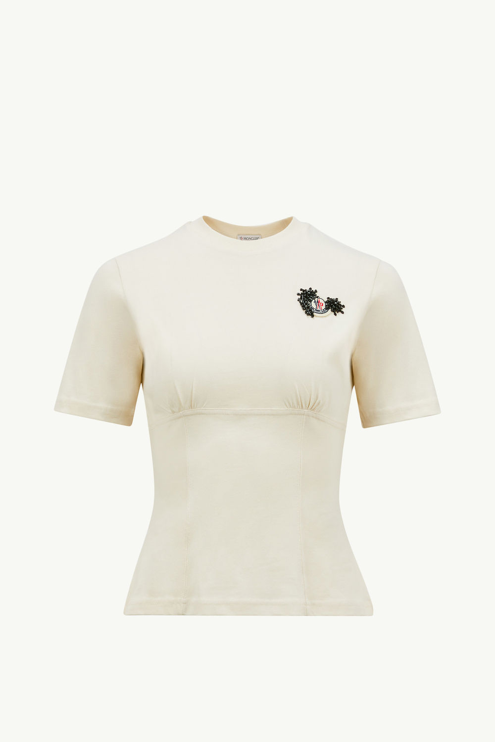 Hand-Beaded Cotton Top Women White Moncler 2