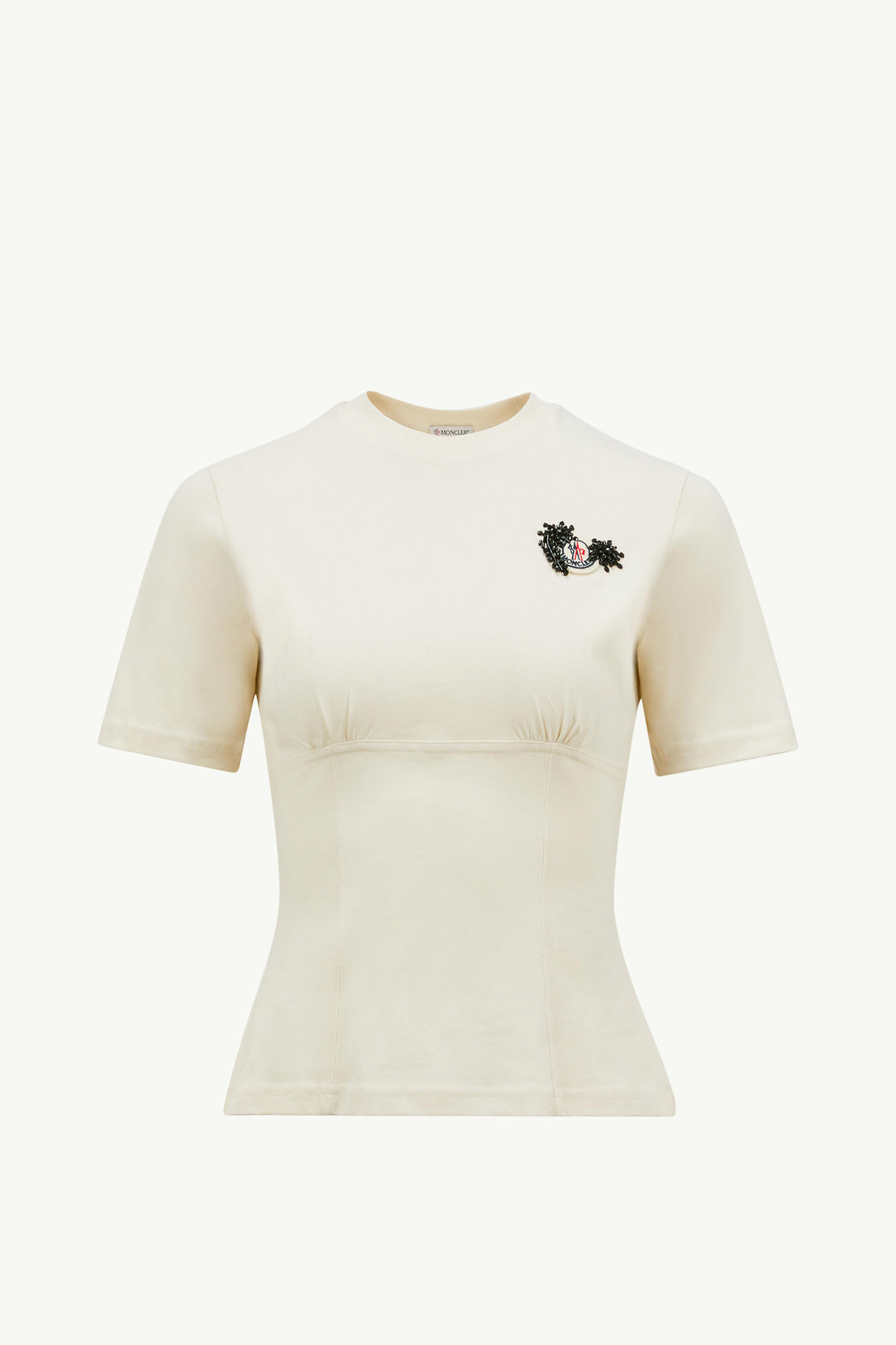 Hand-Beaded Cotton Top Women White Moncler 2