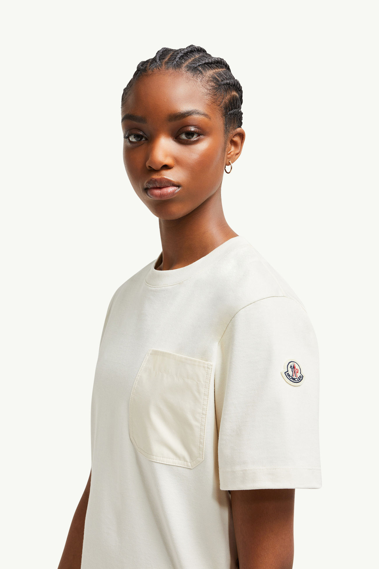 Camiseta de algodón con bolsillo Mujer Blanco Moncler 1
