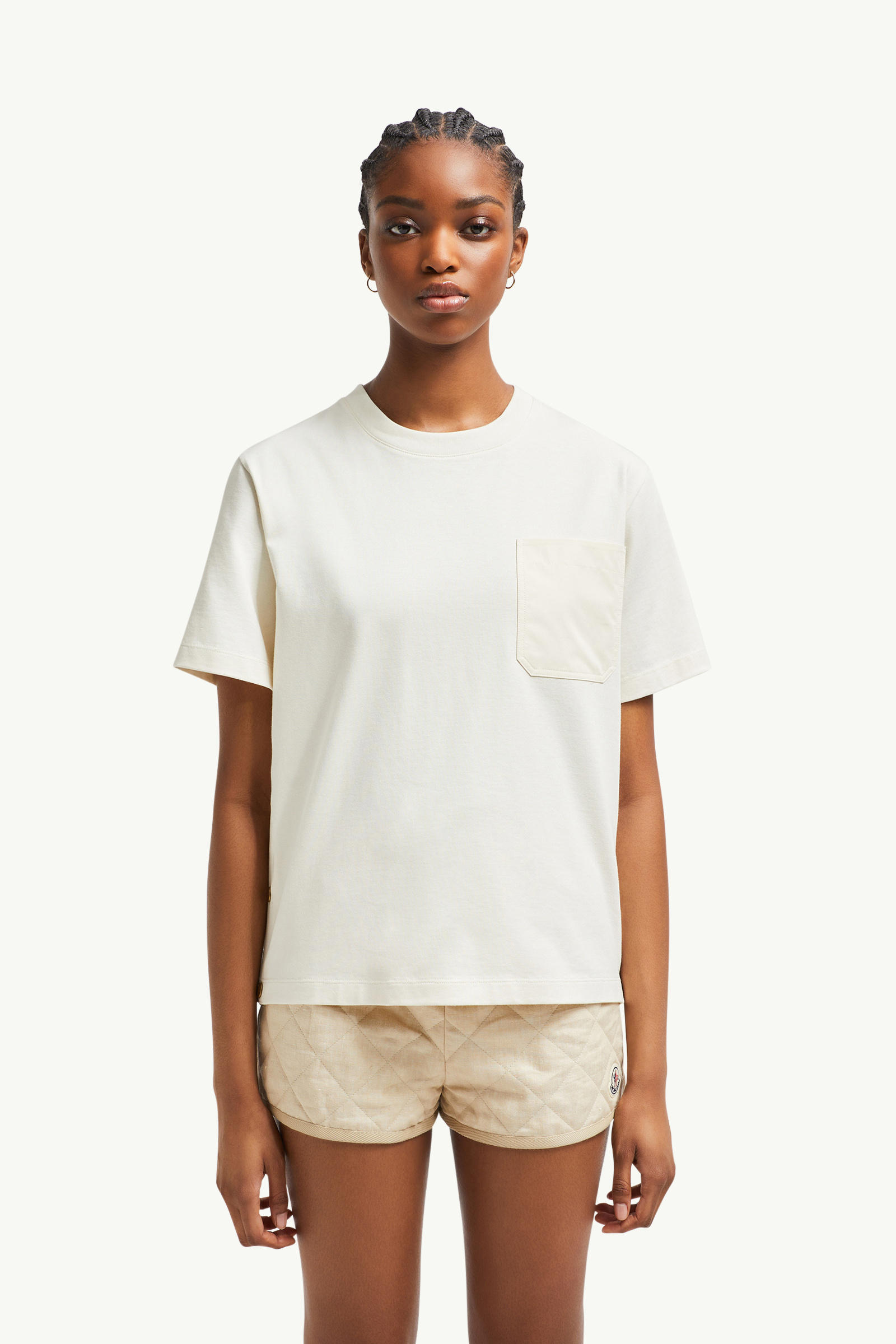 Cotton T-Shirt with Pocket Women White Moncler 3