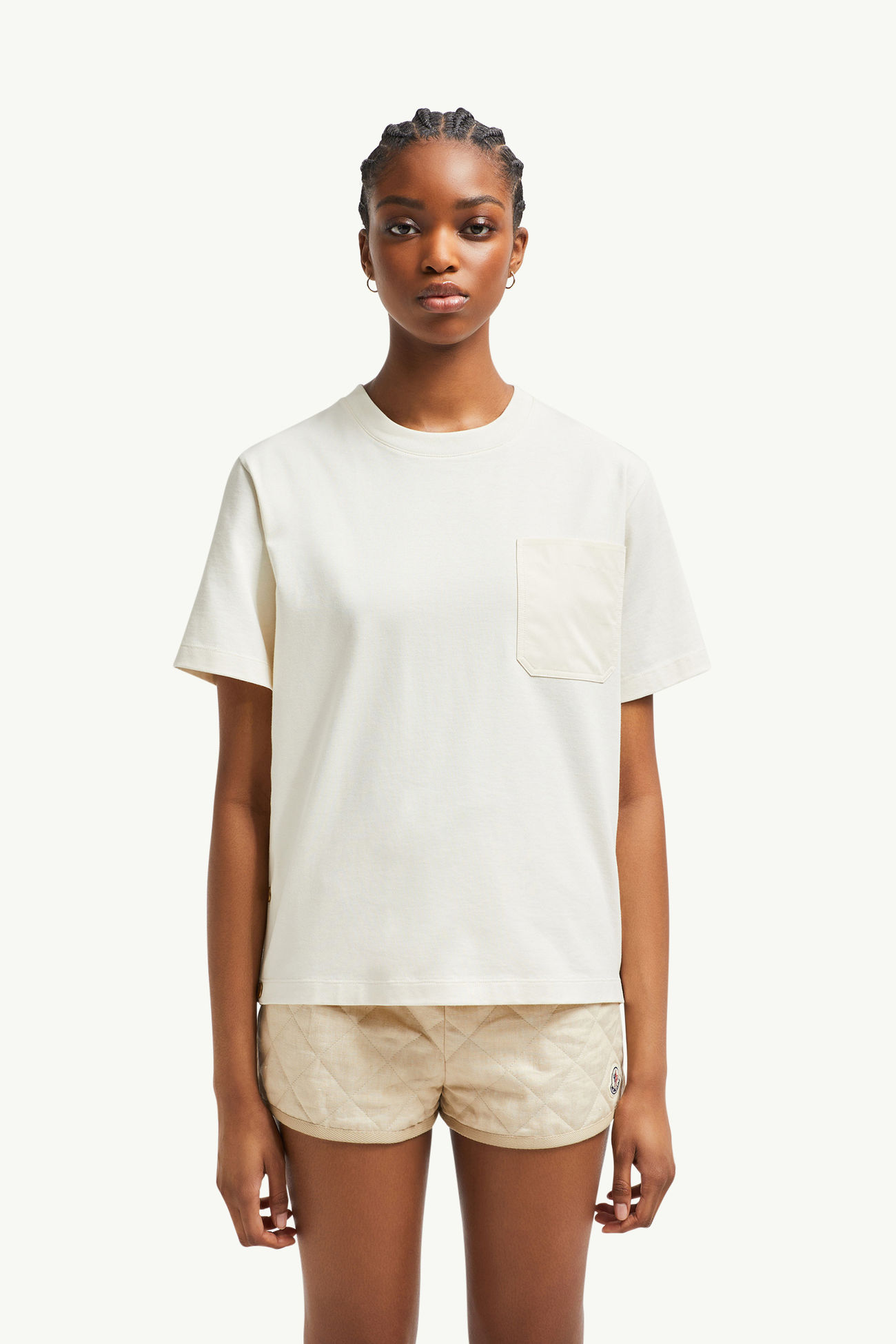 T-shirt in cotone con tasca Donna Bianco Moncler 3