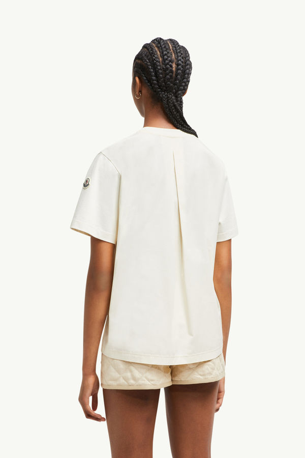 Cotton T-Shirt with Pocket Women White Moncler 4