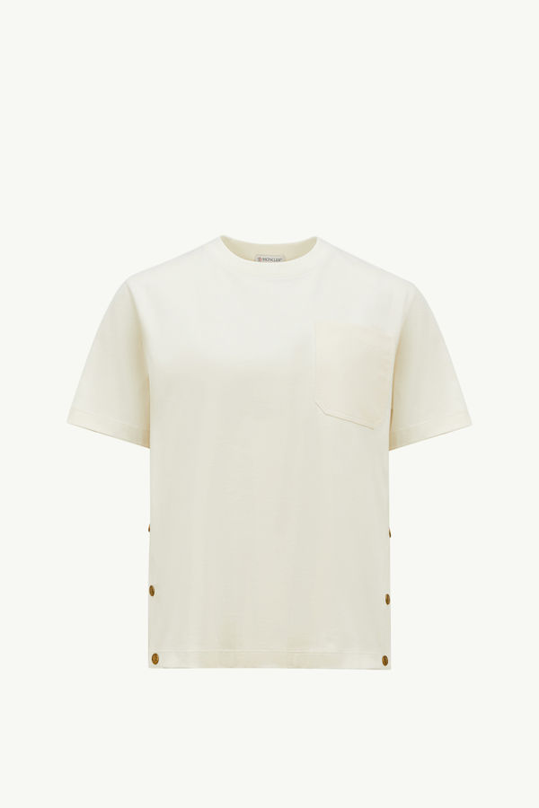Cotton T-Shirt with Pocket Women White Moncler 2